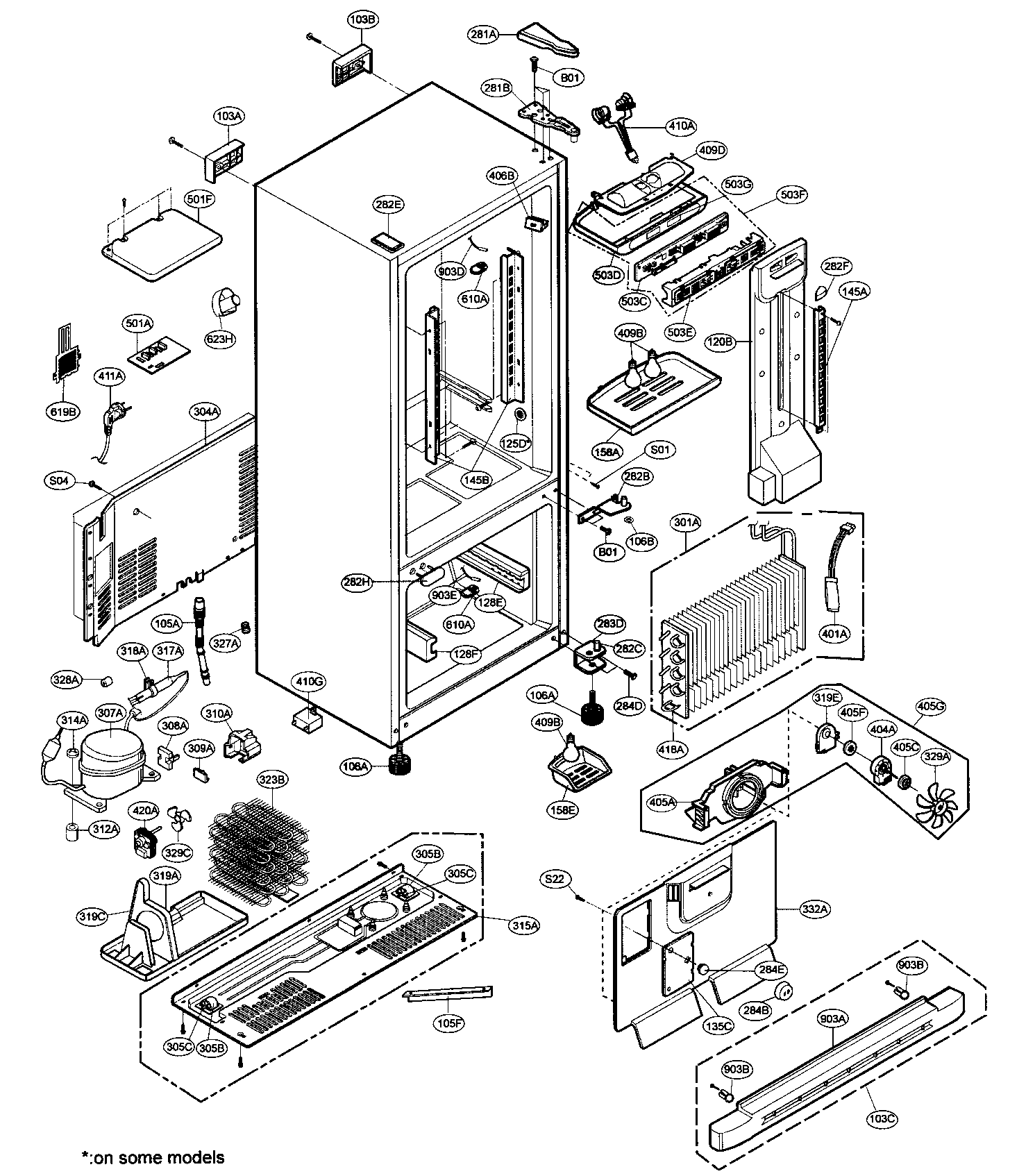 LG LBN22515SB/00 case parts diagram