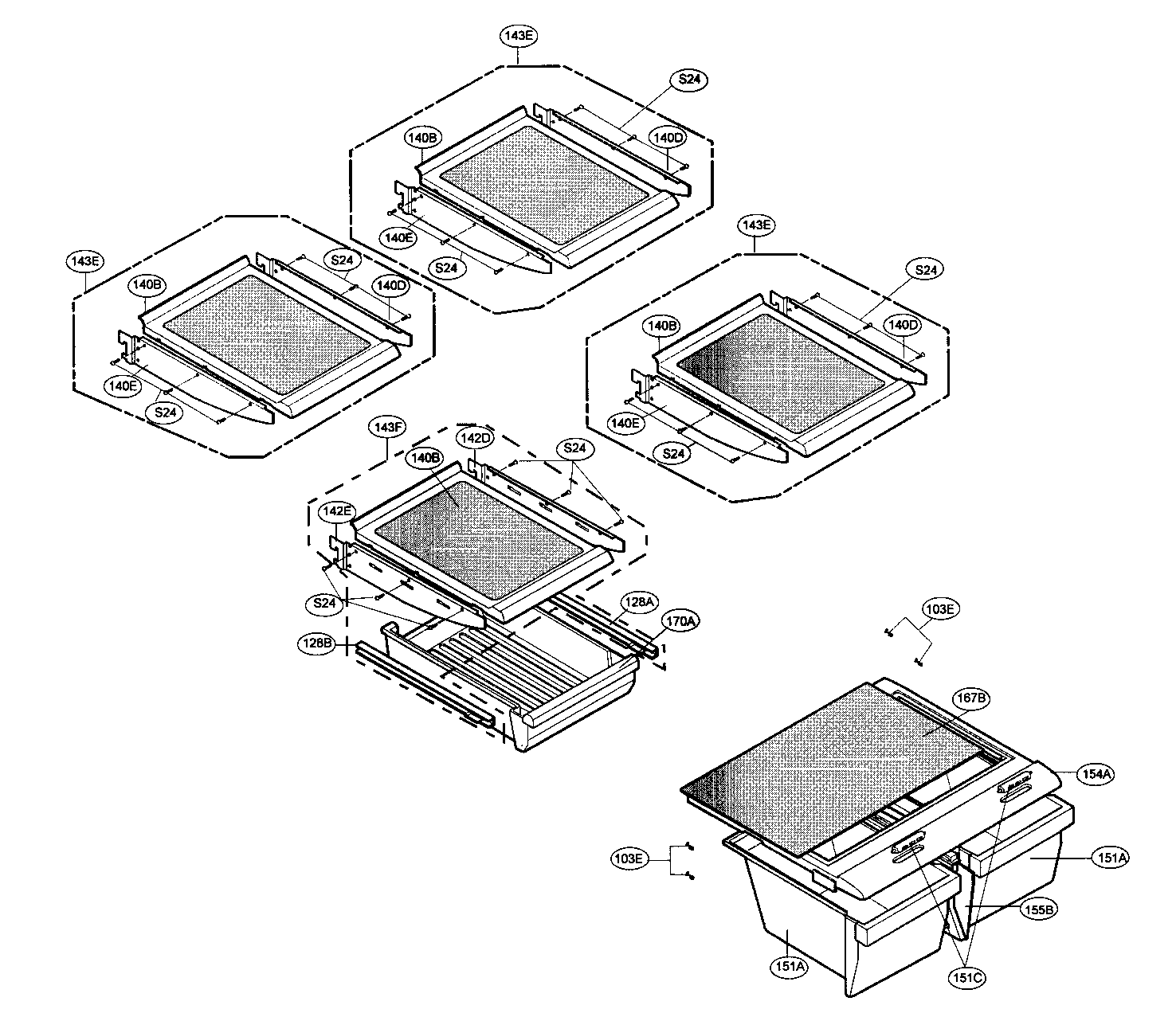 LG LBN22515SB/00 refrigerator parts diagram