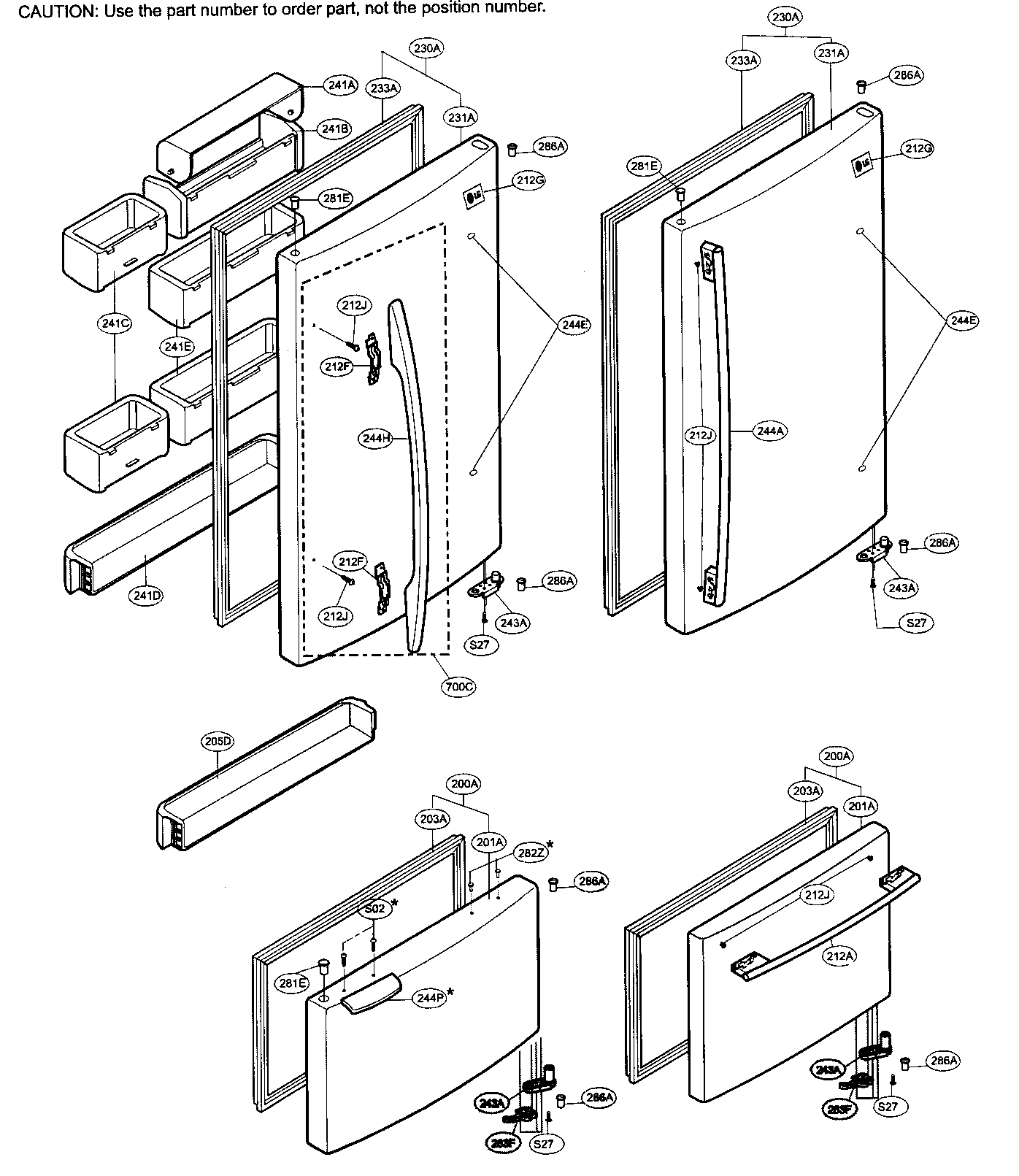 LG LRBC20512WW door parts diagram