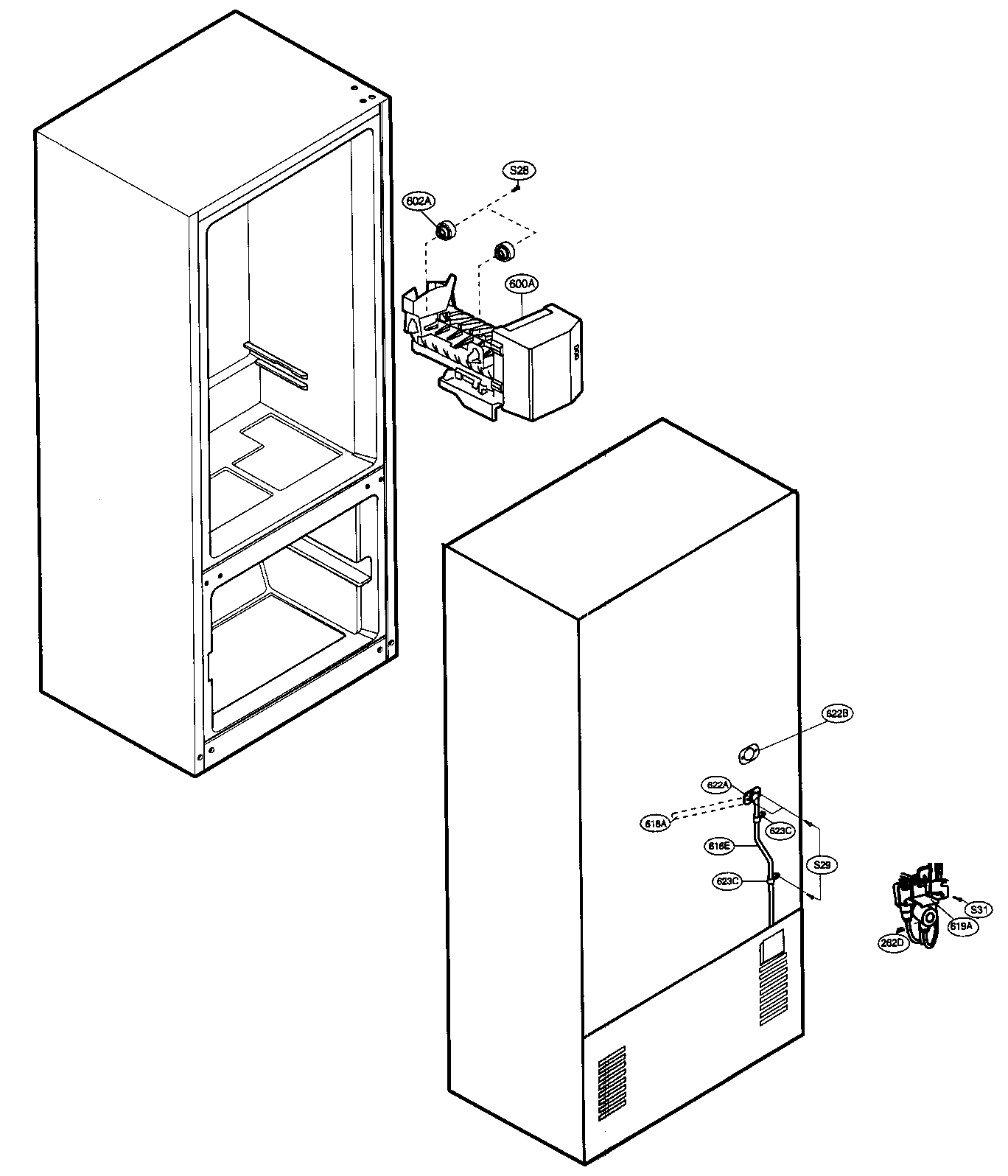 LG LRBC20512WW water/ice maker parts diagram