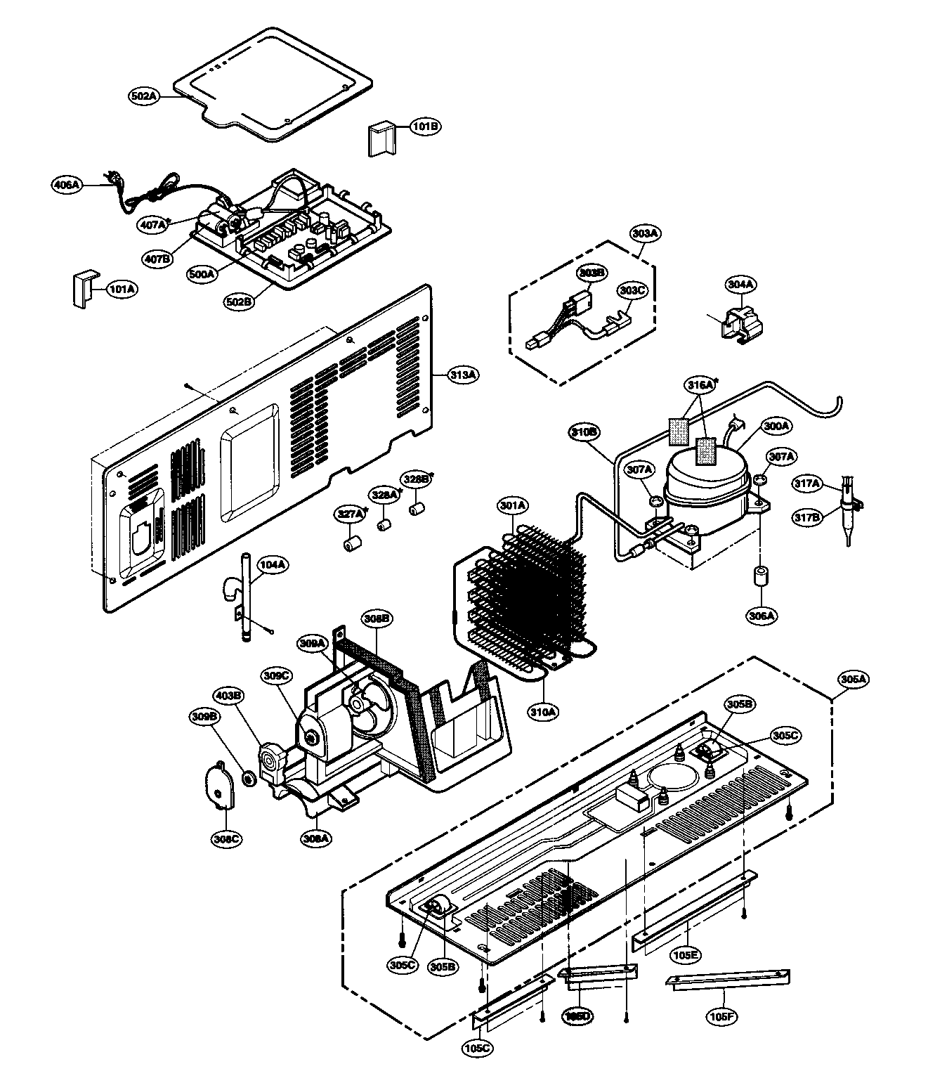 Kenmore 79539113600 machine compartment diagram