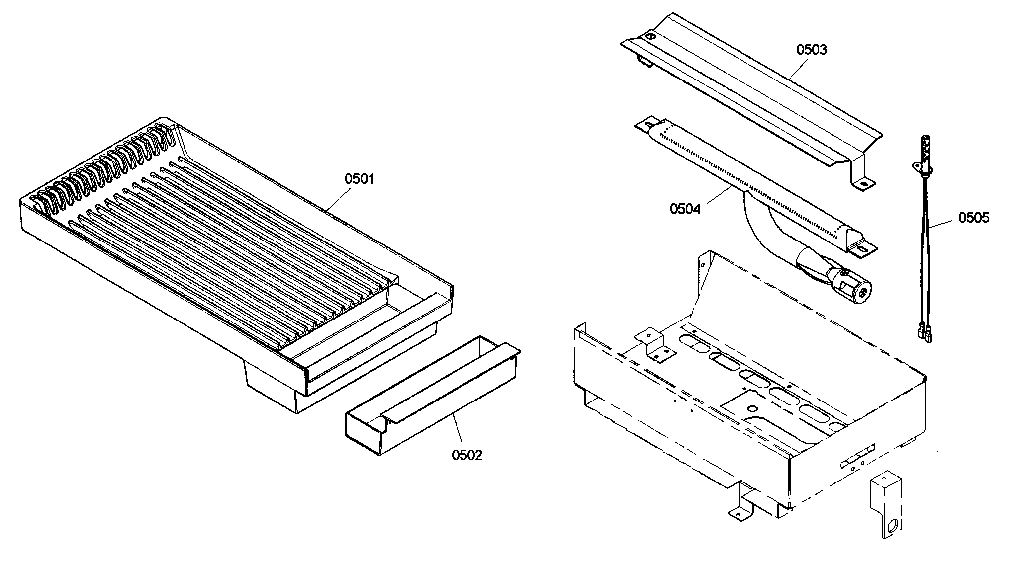 Thermador PRG486ELG01 griddle diagram
