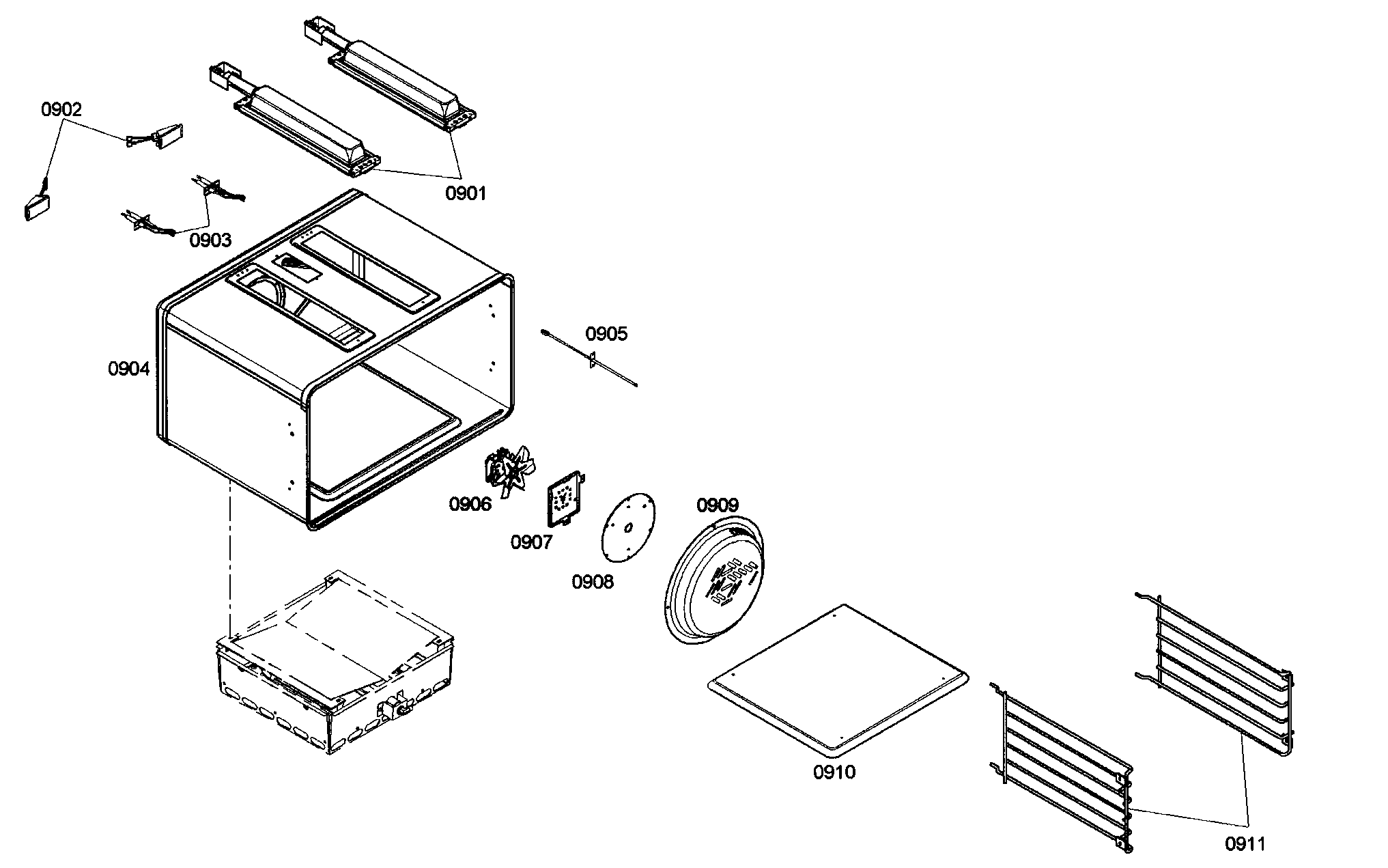Thermador PRG486ELG01 right oven 1 diagram