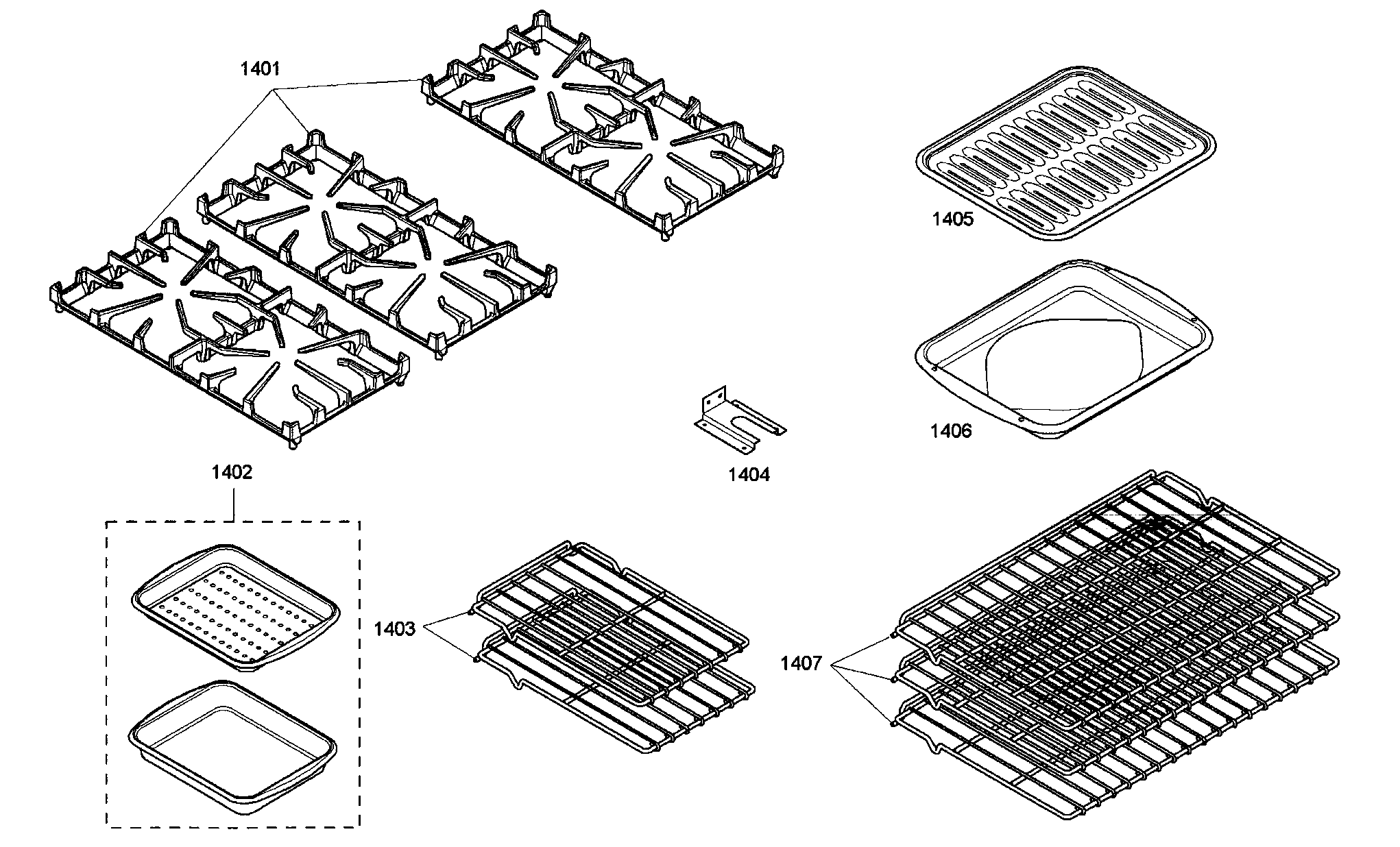 Thermador PRG486ELG01 accessory diagram