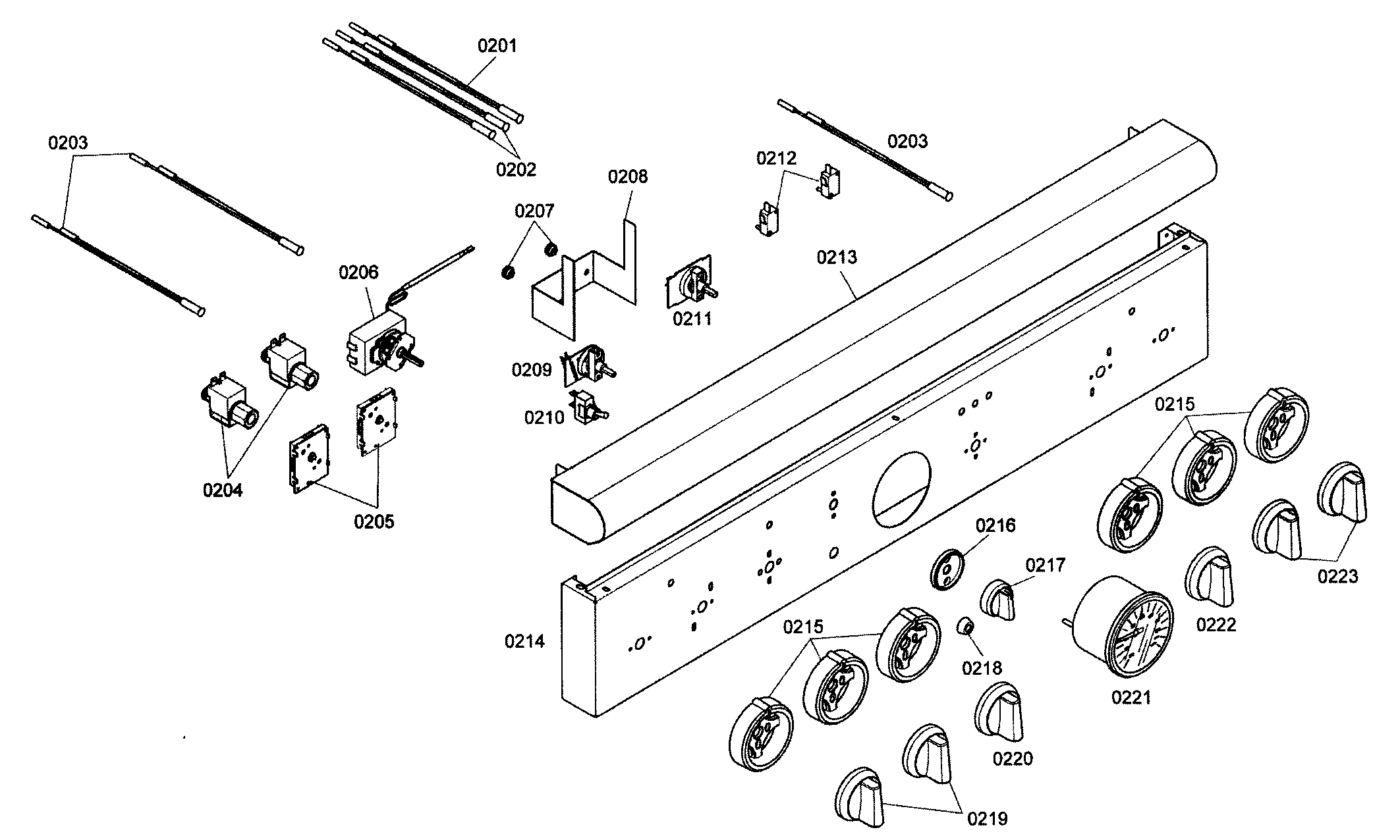 Thermador PRL364EDG05 control panel diagram