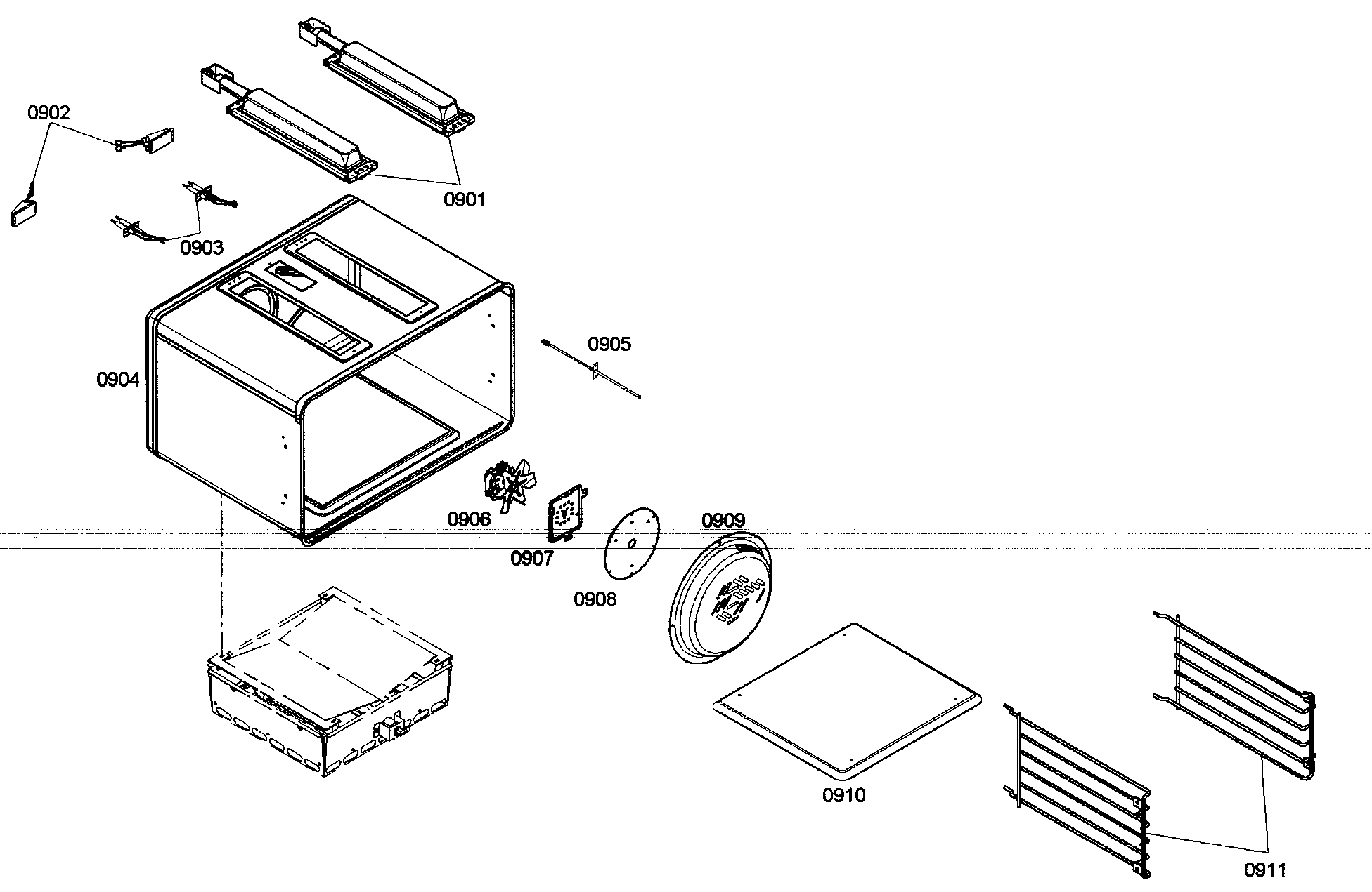 Thermador PRL486EDG03 right oven 1 diagram