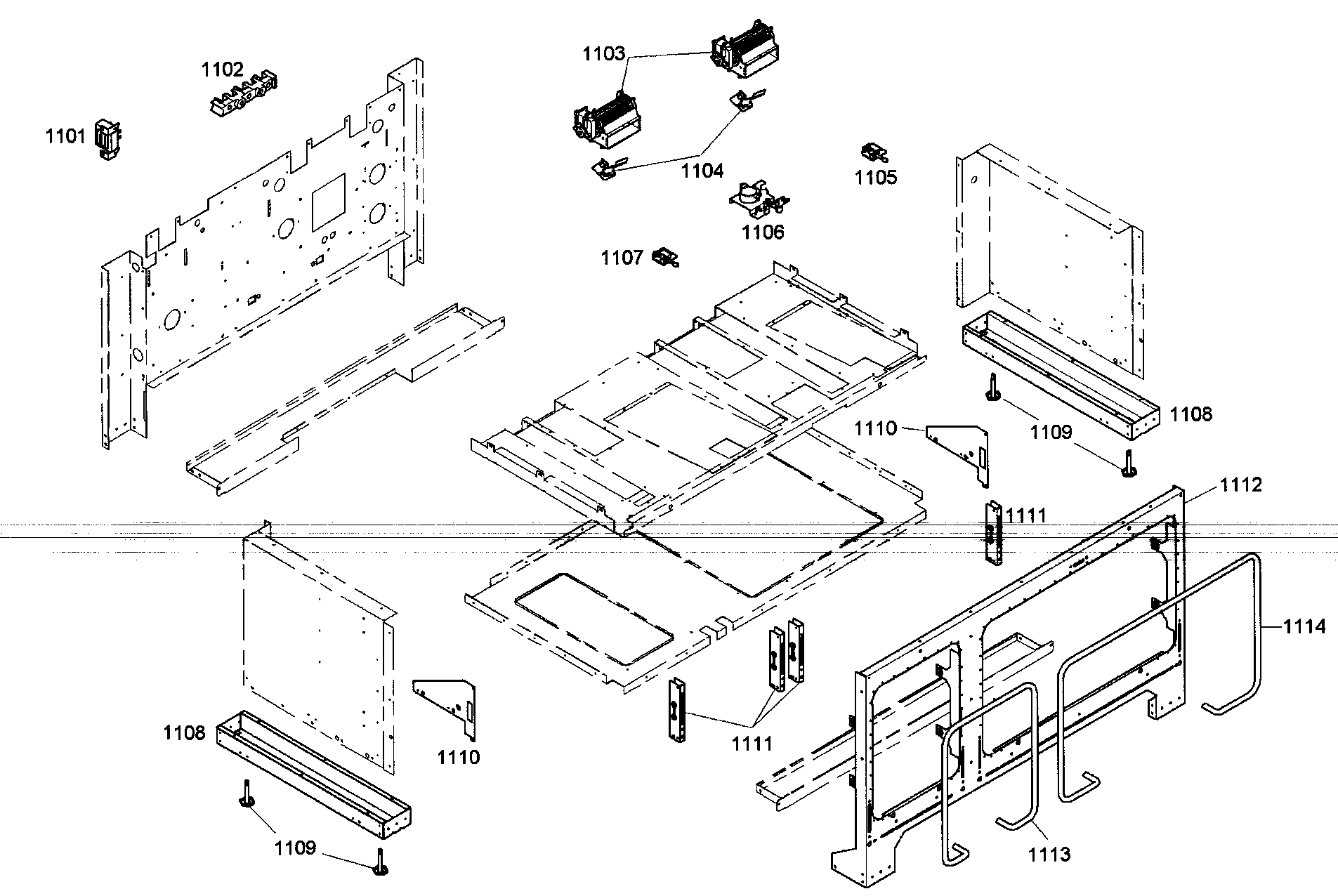 Thermador PRL486EDG03 inside parts diagram
