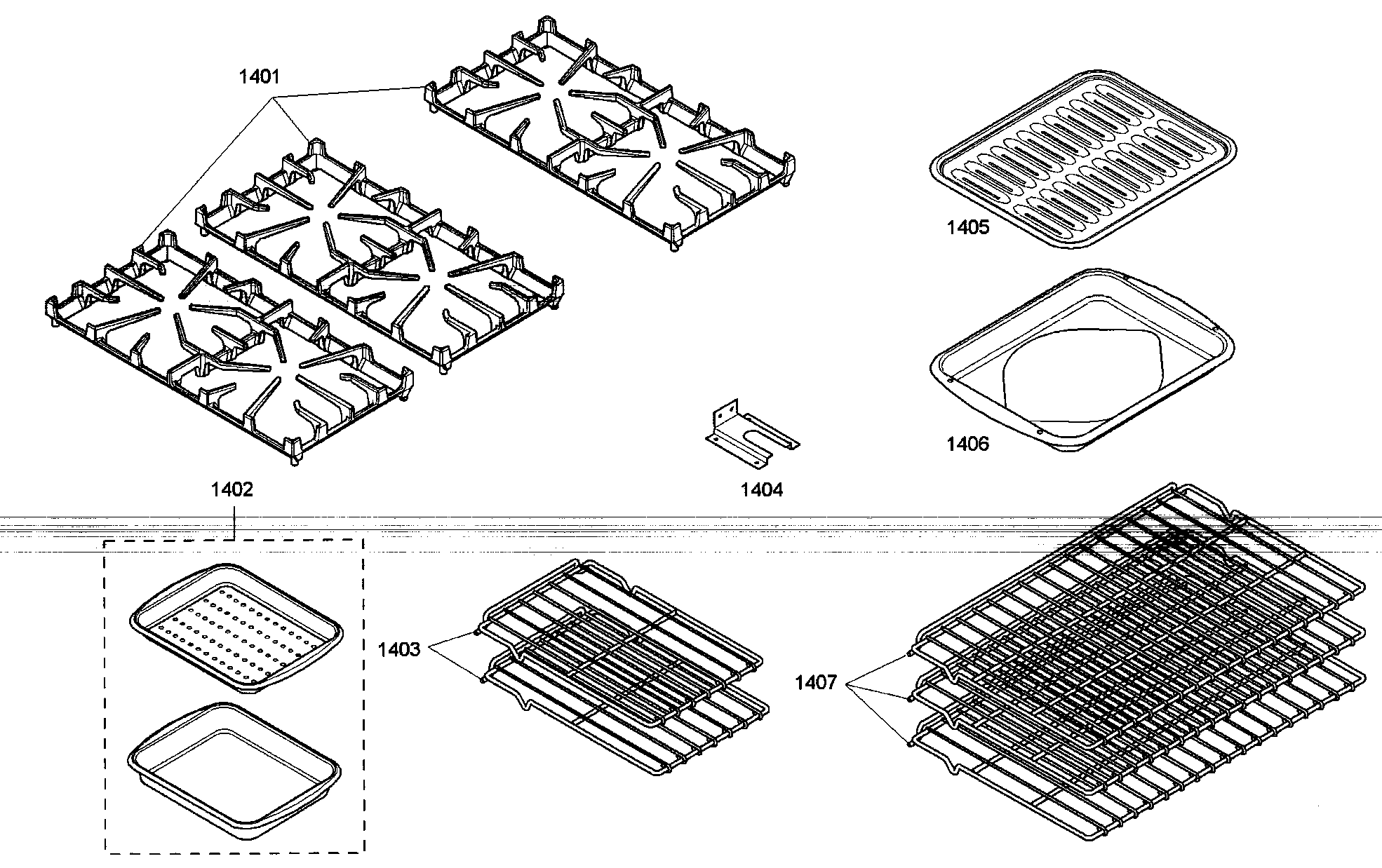 Thermador PRL486EDG03 accessory diagram