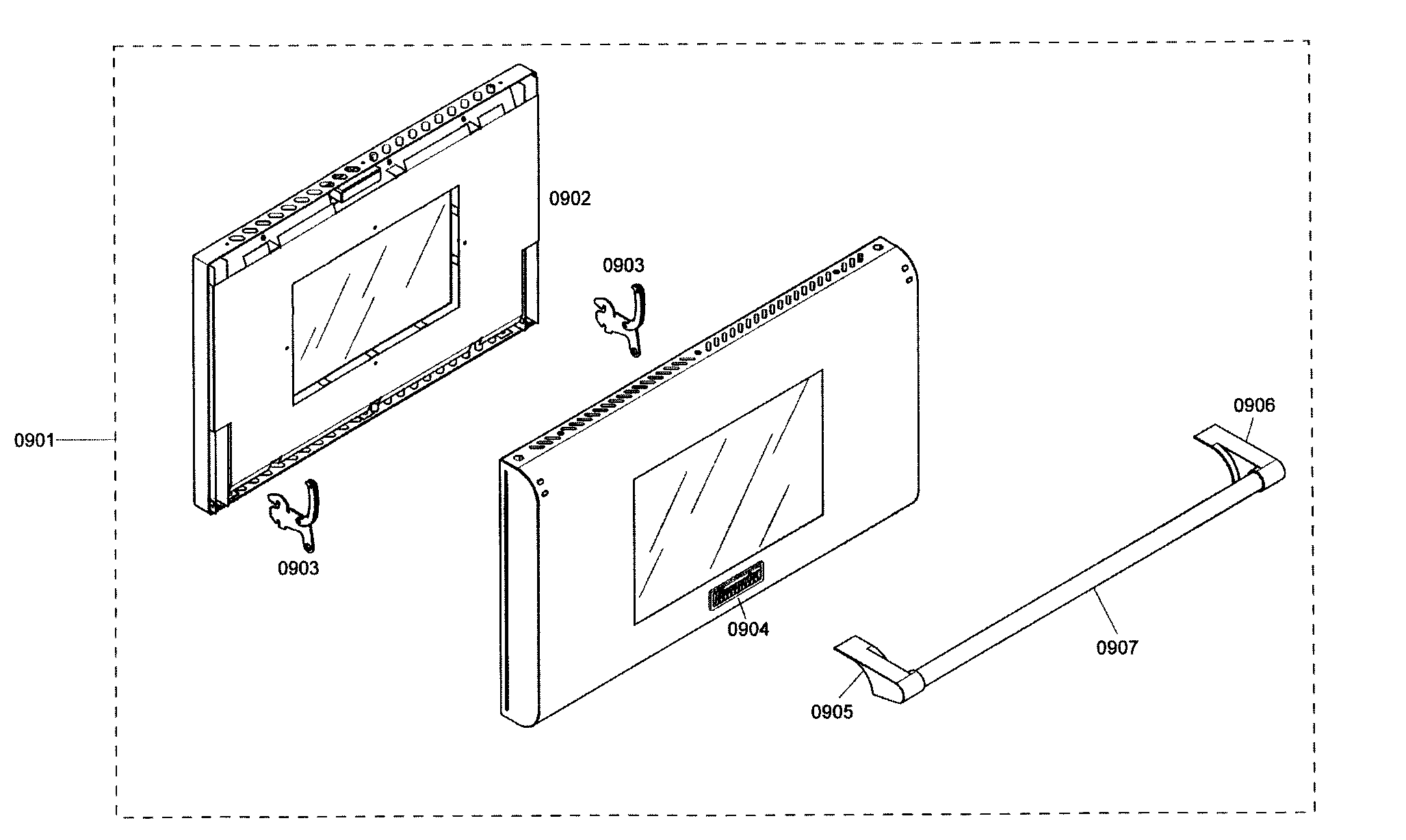Thermador PRL366EG02 door assy diagram