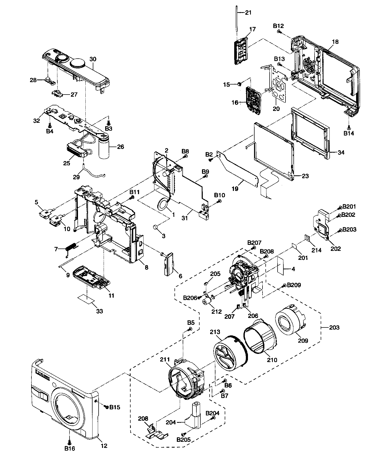 Panasonic DMC-LS75P cabinet parts diagram