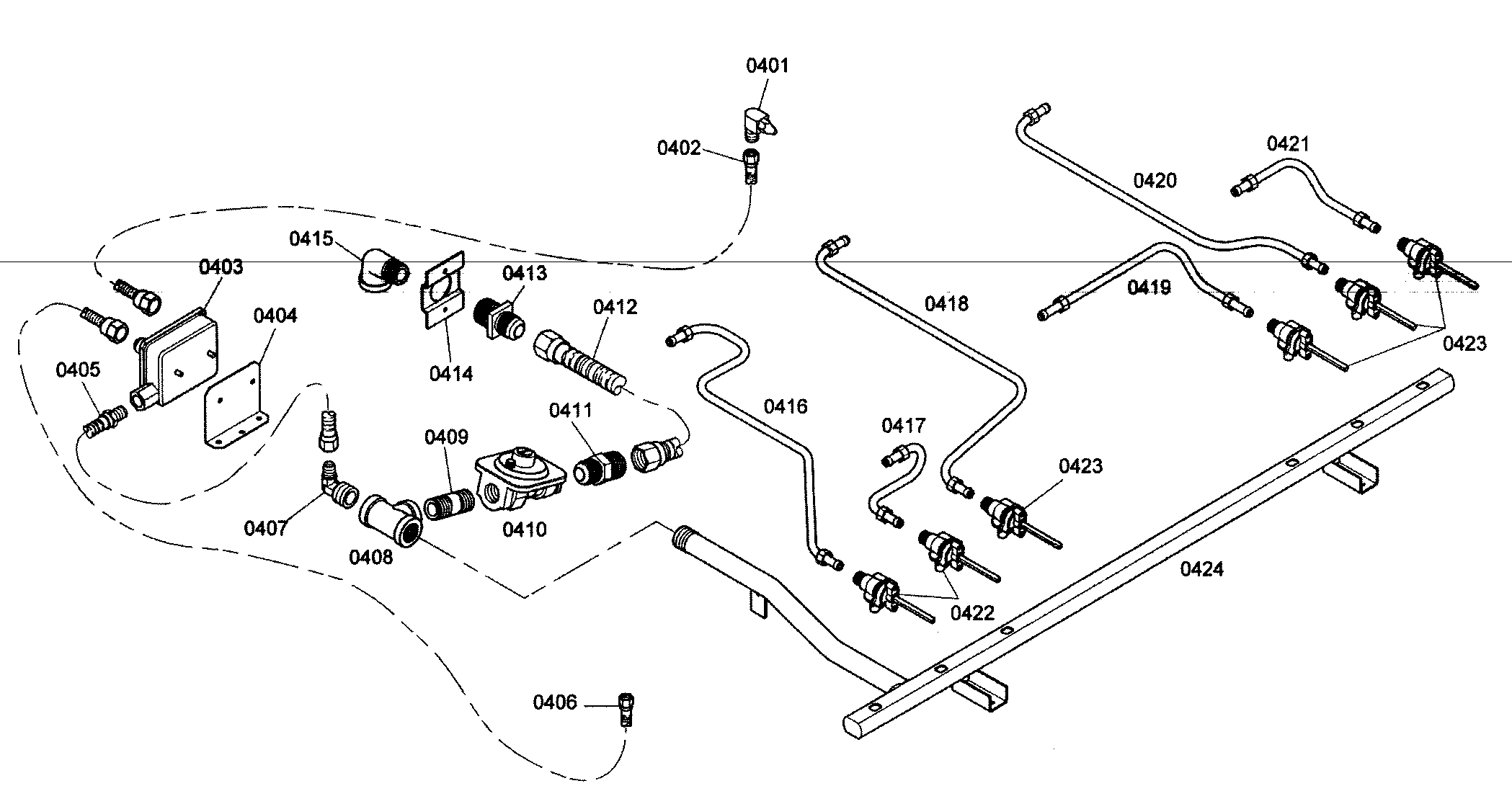 Thermador PRG366EH01 gas supply diagram