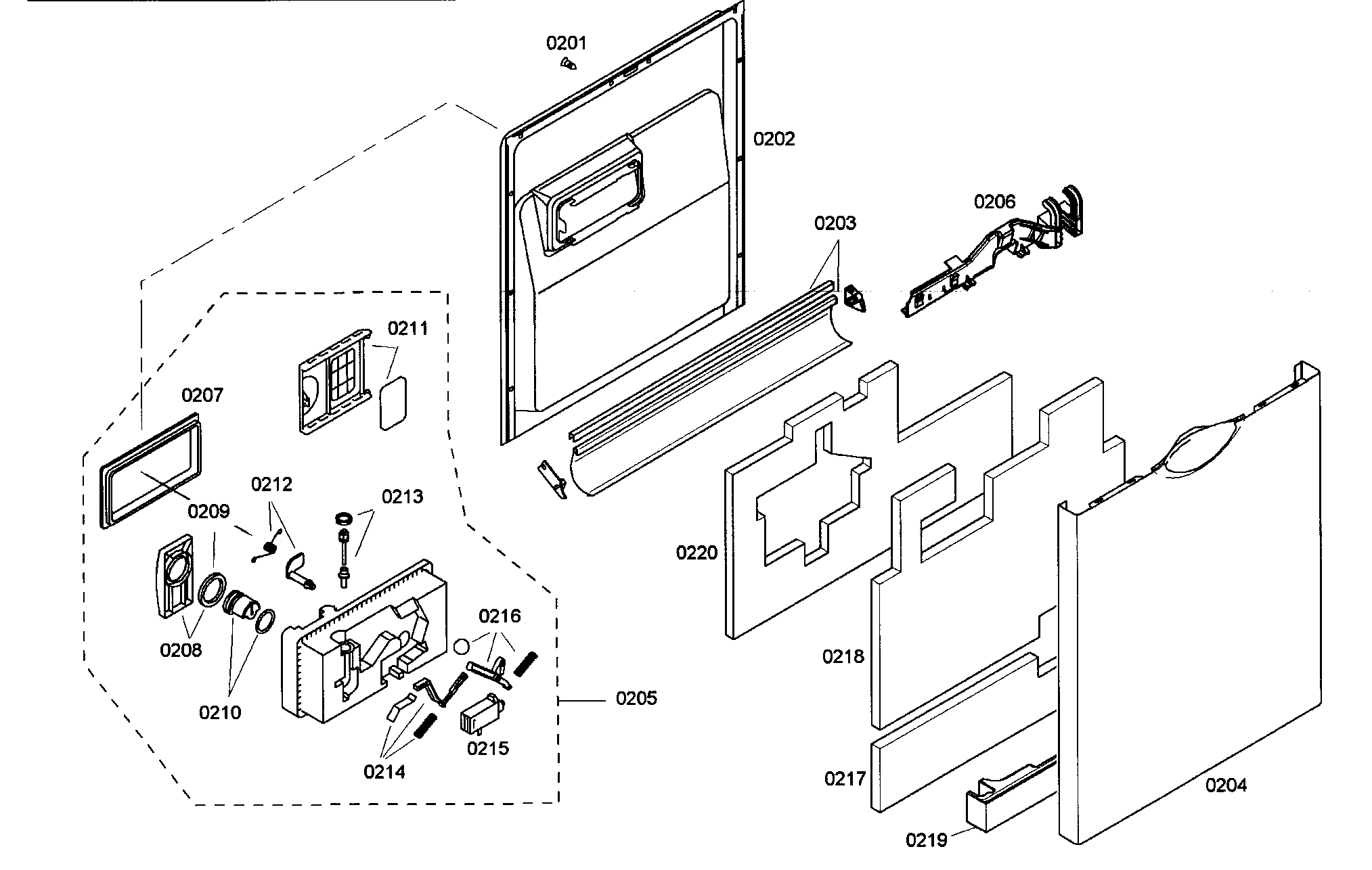 Bosch SHE45M02UC/48 front door diagram
