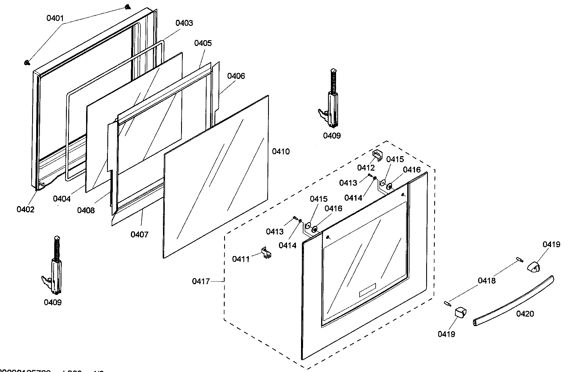 Bosch HBN5420UC/01 door assy diagram