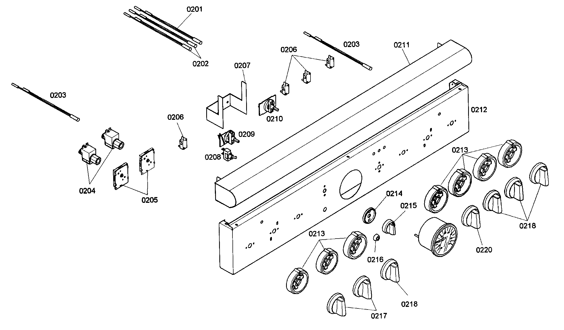 Thermador PRD366EG03 front panel diagram