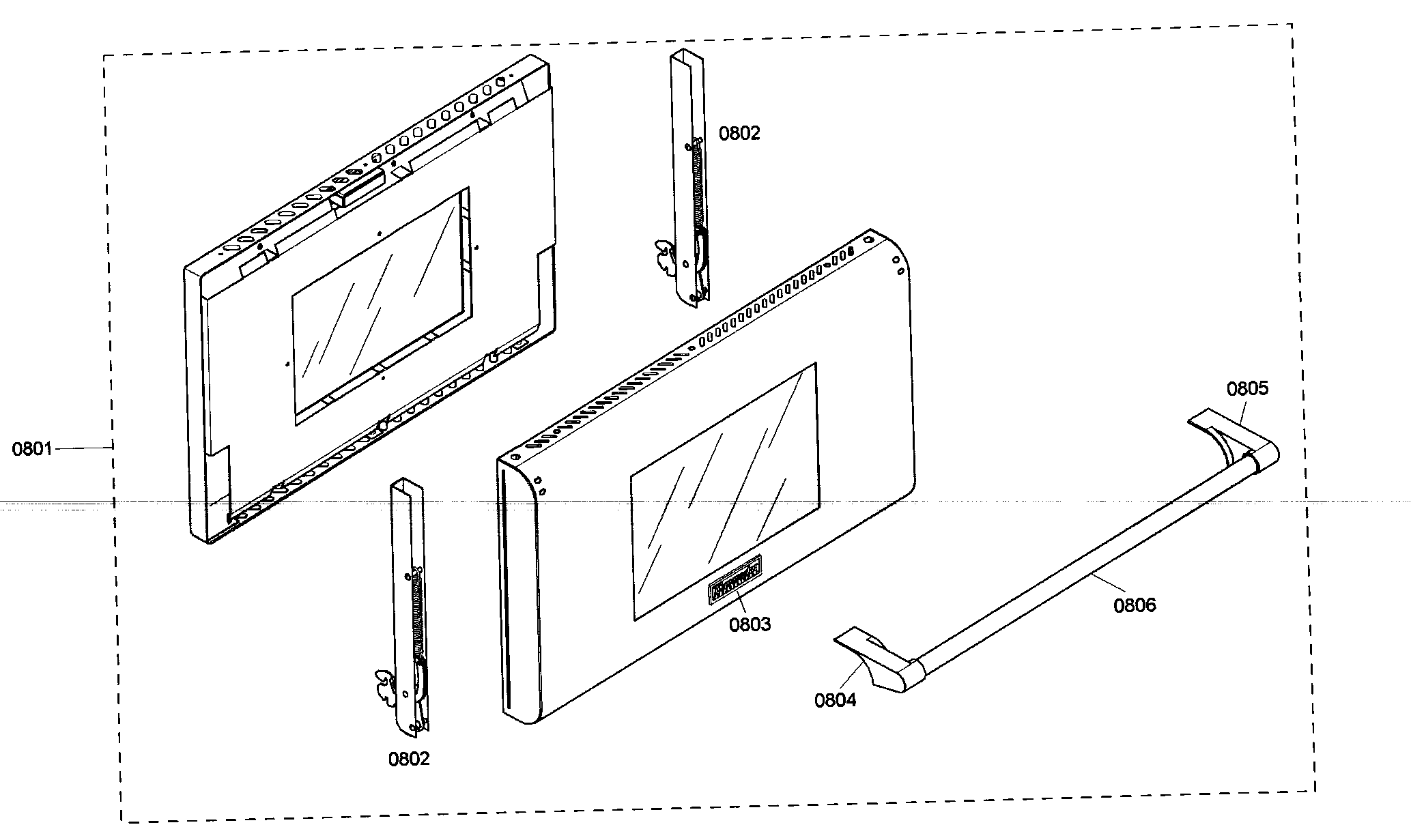 Thermador PRD366EG03 door assy diagram