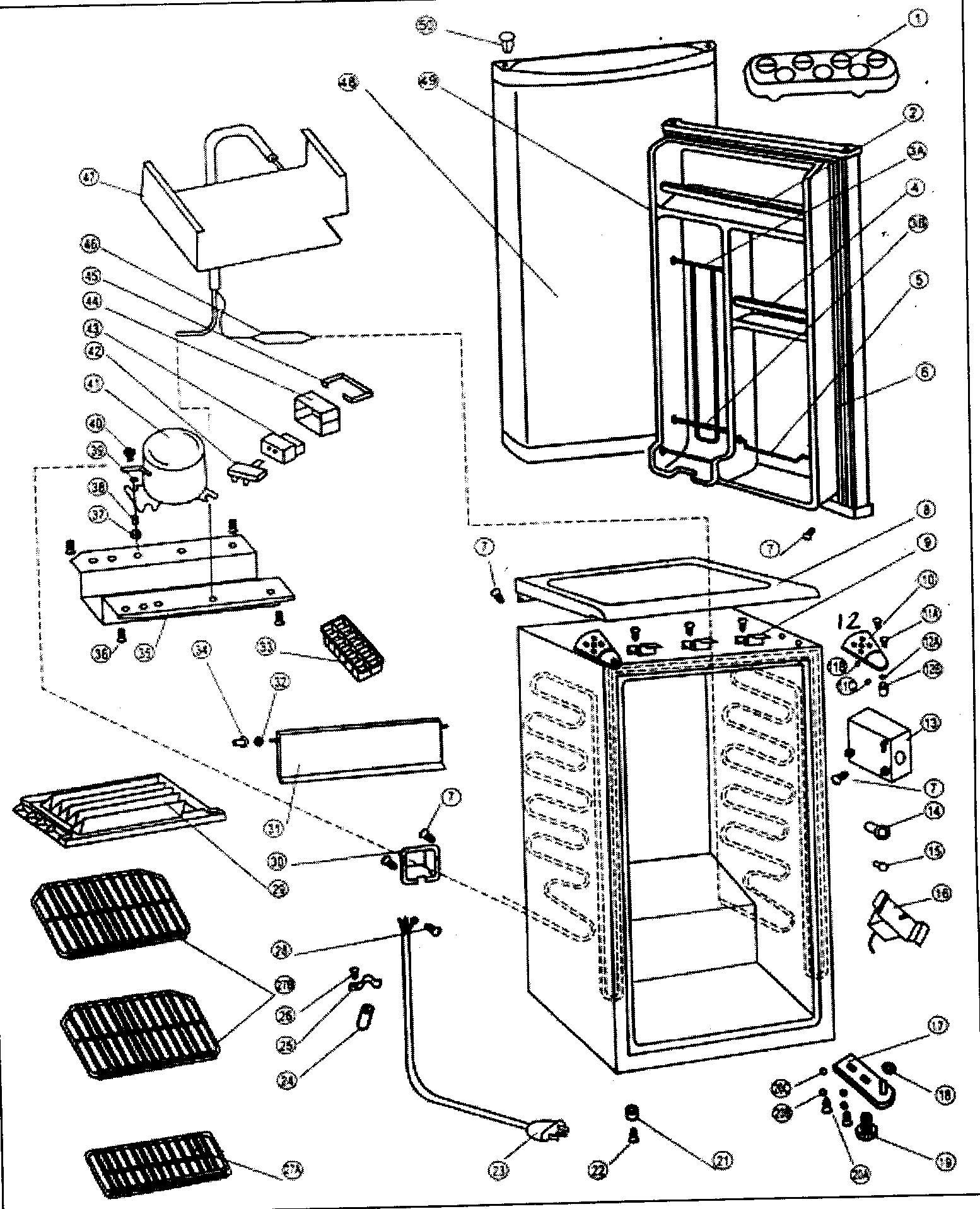 Danby DCR34BL cabinet parts diagram