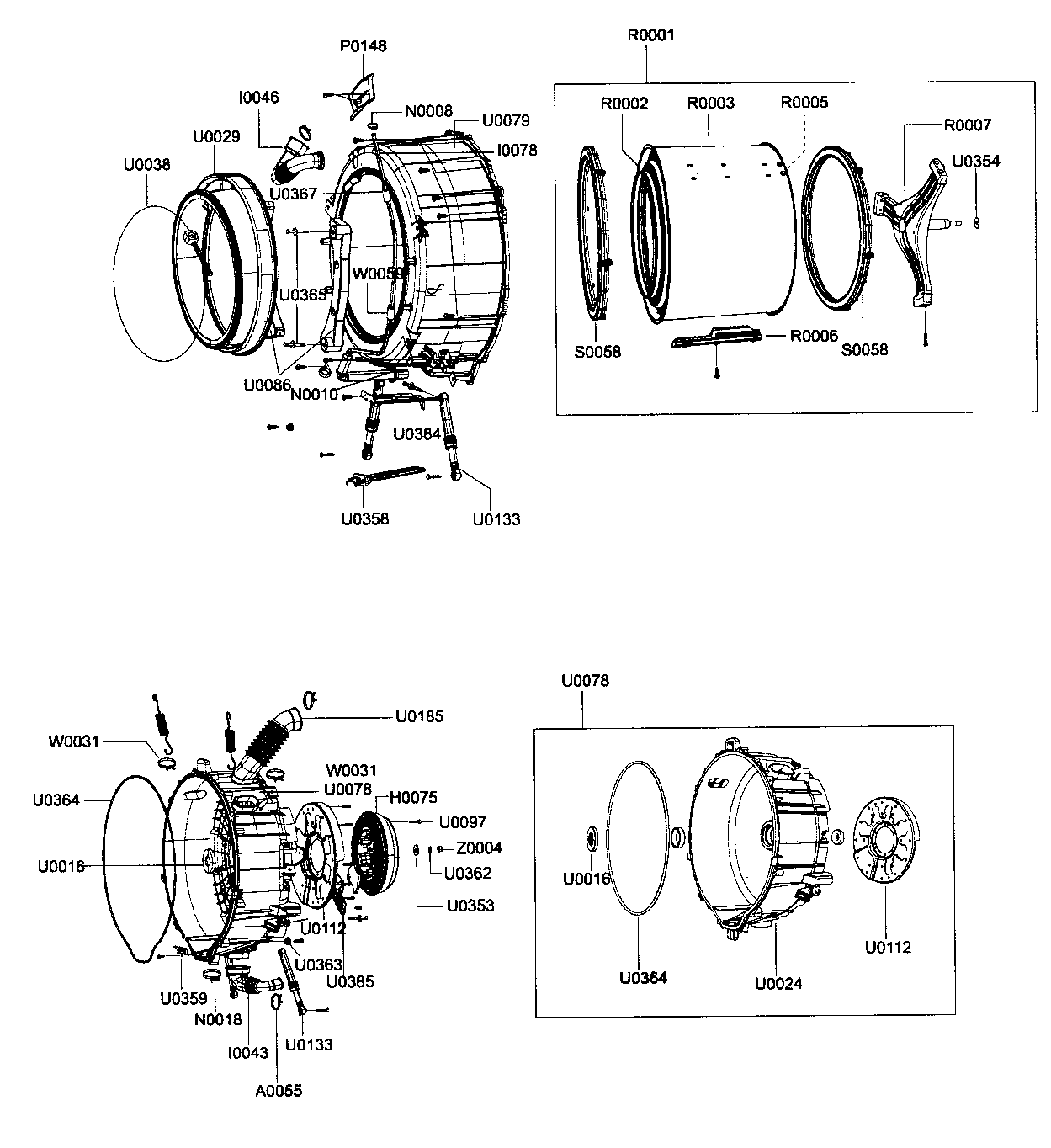 Samsung WF337AAW/XAA-00 tub parts diagram