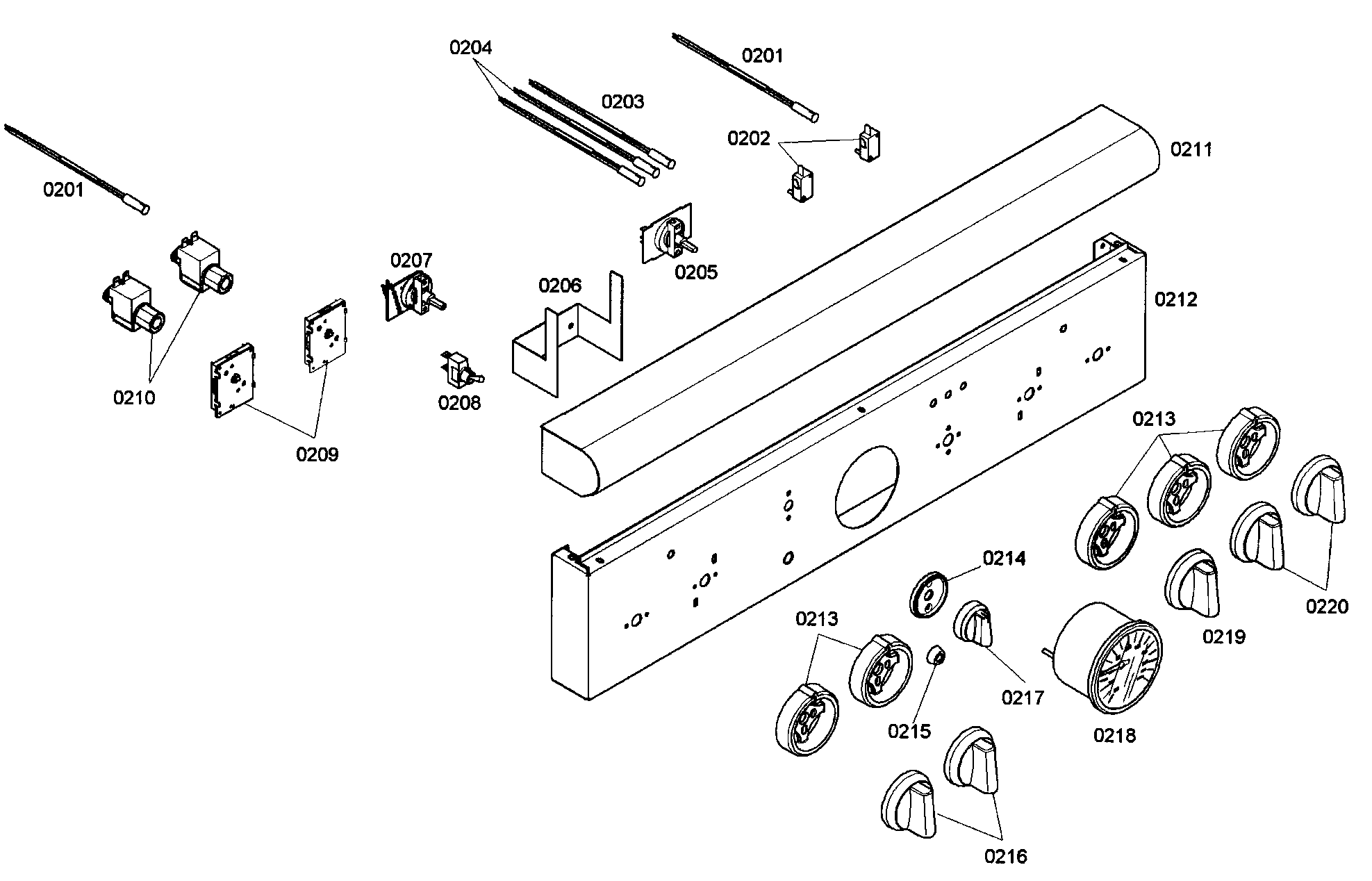 Thermador PRL304EG04 front panel diagram