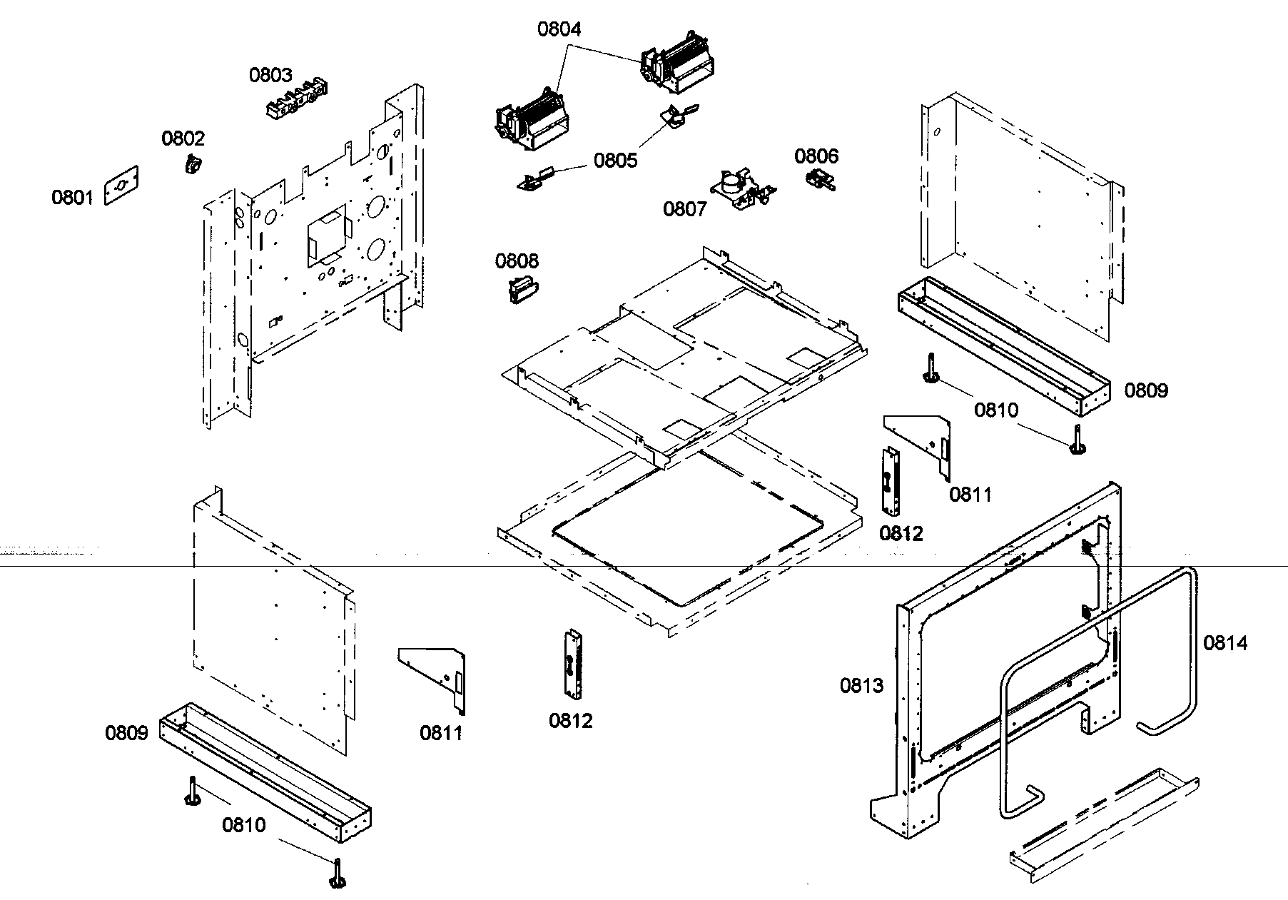 Thermador PRL304EG04 oven mounting diagram