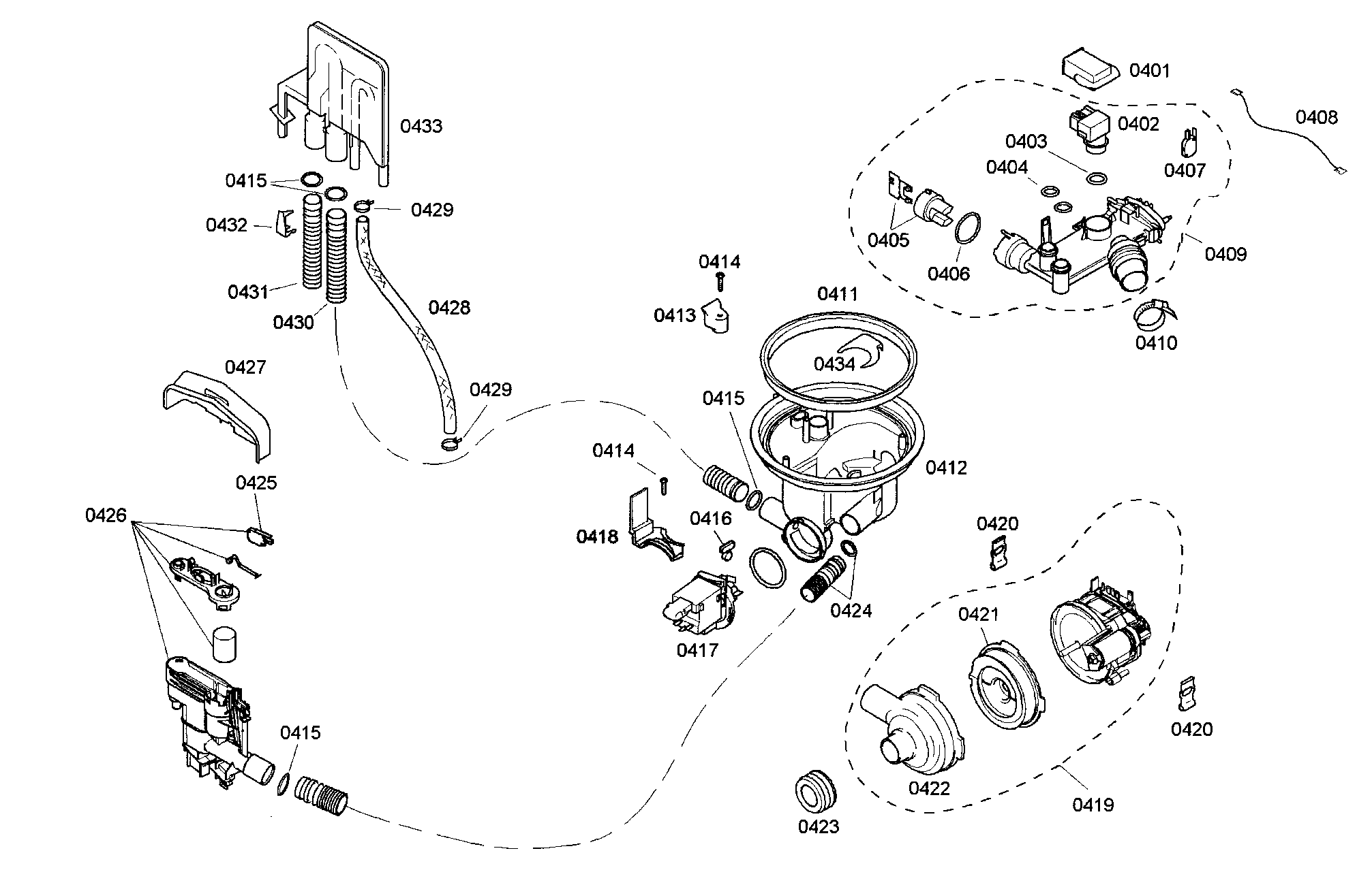 Bosch SHX33M05UC/46 pump assy diagram