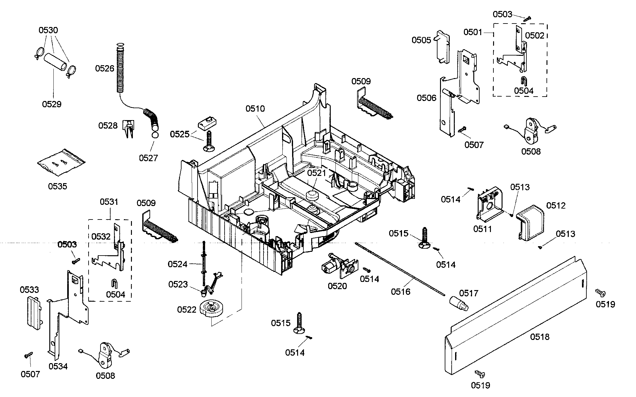 Bosch SHX33M05UC/46 base assy diagram