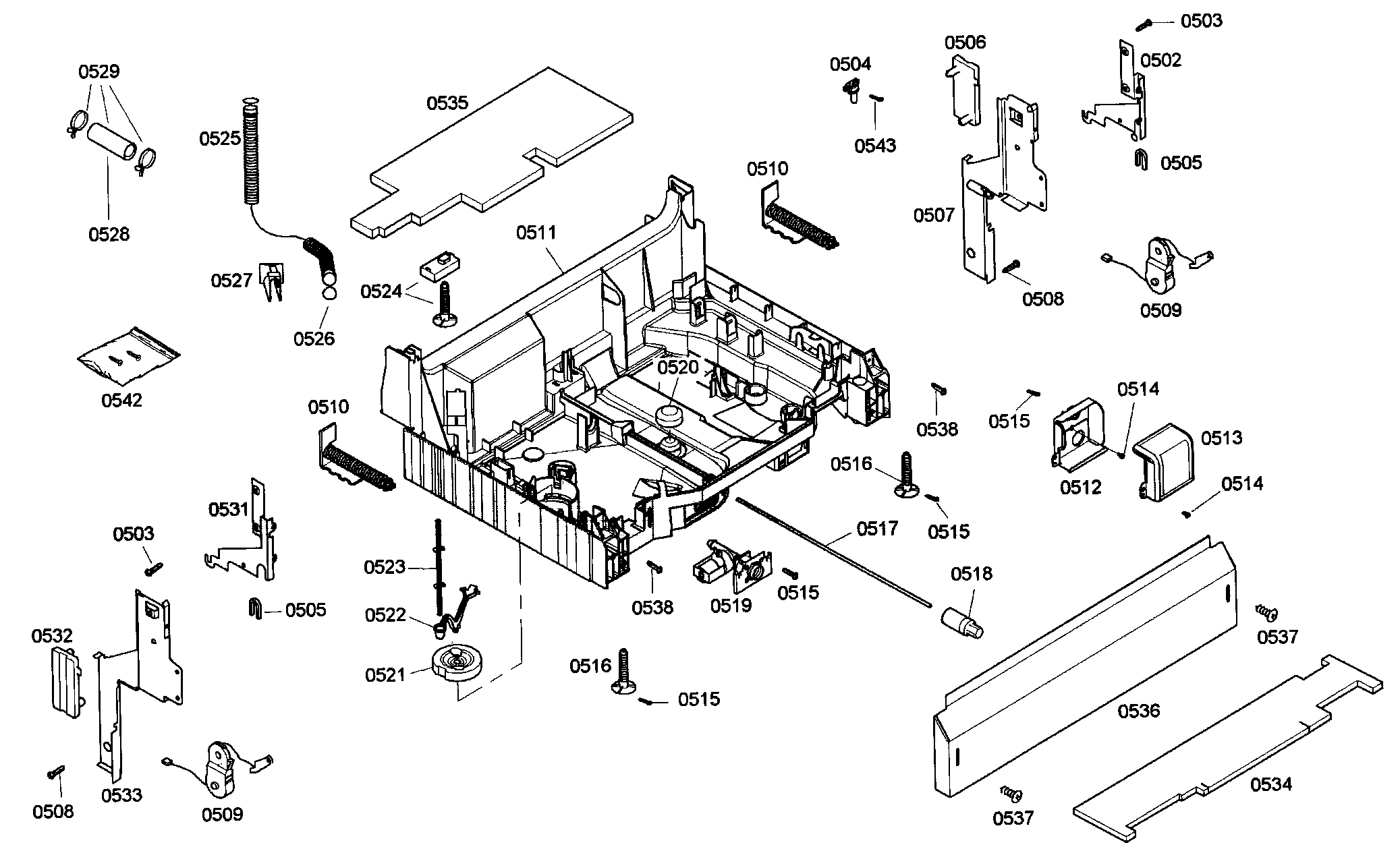 Bosch SHV45M03UC/48 base assy diagram