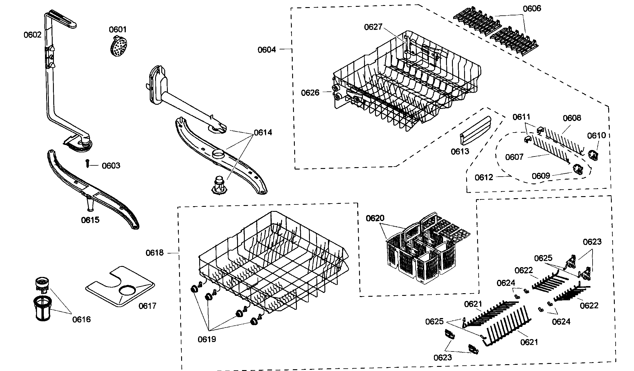 Bosch SHV45M03UC/48 accessories diagram