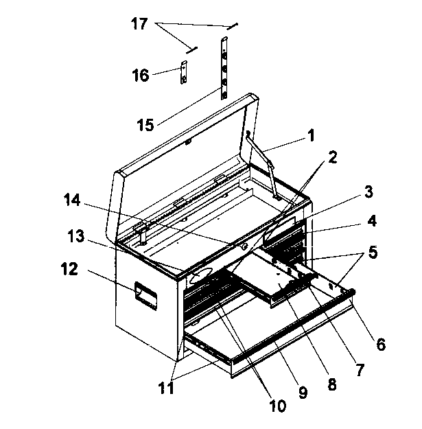 Craftsman 706593580 tool box diagram