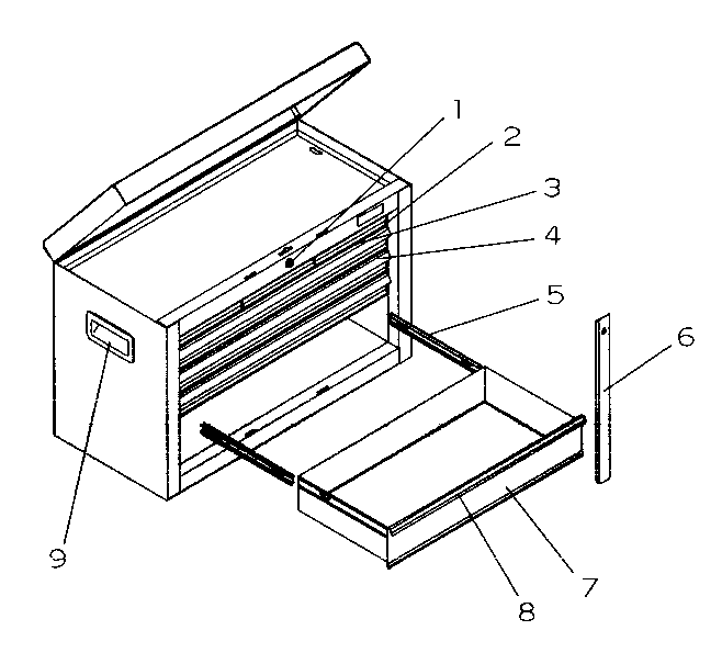 Craftsman 70692168511-10 tool box diagram