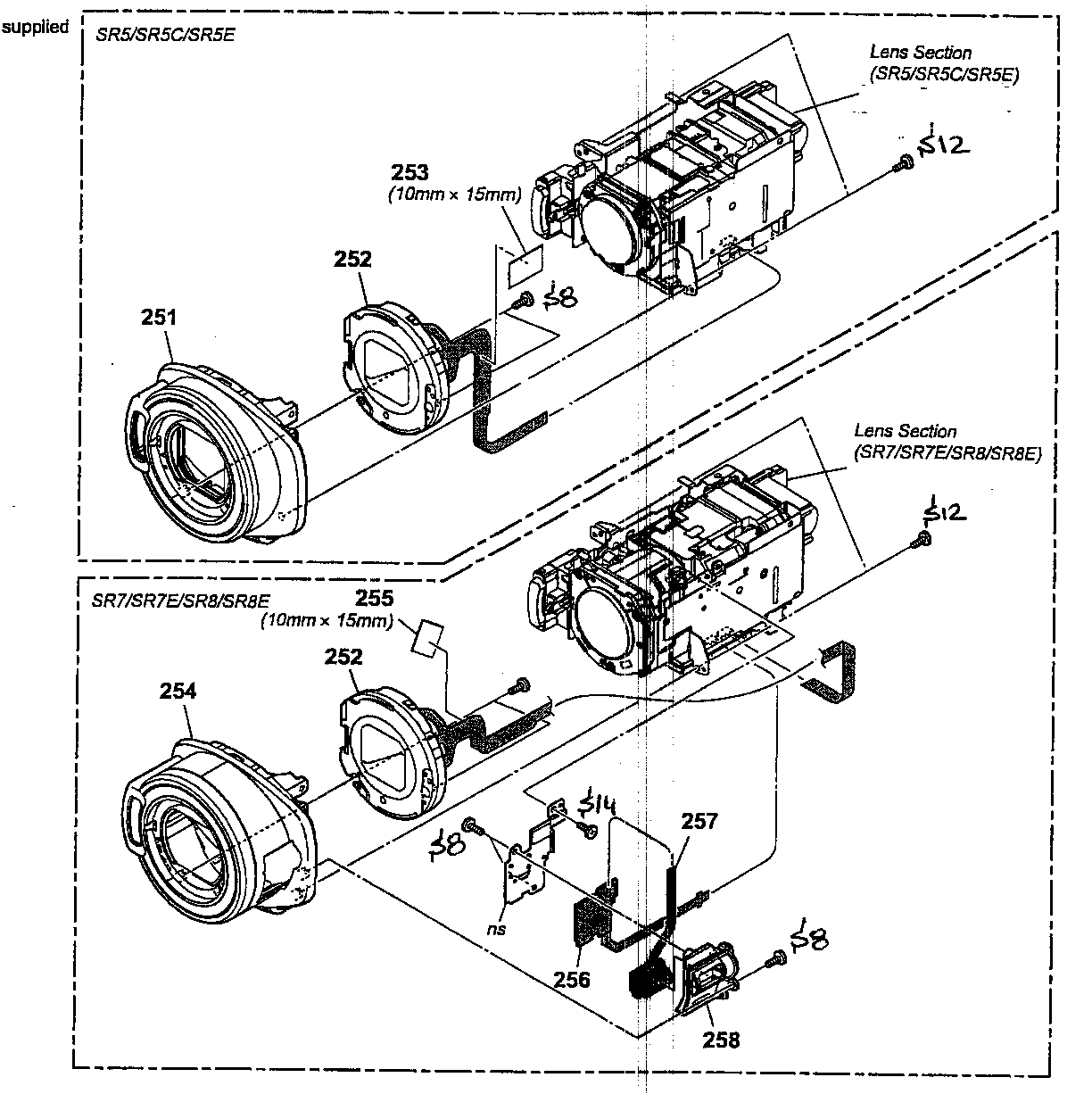 Sony HDR-SR8 cabinet f block diagram