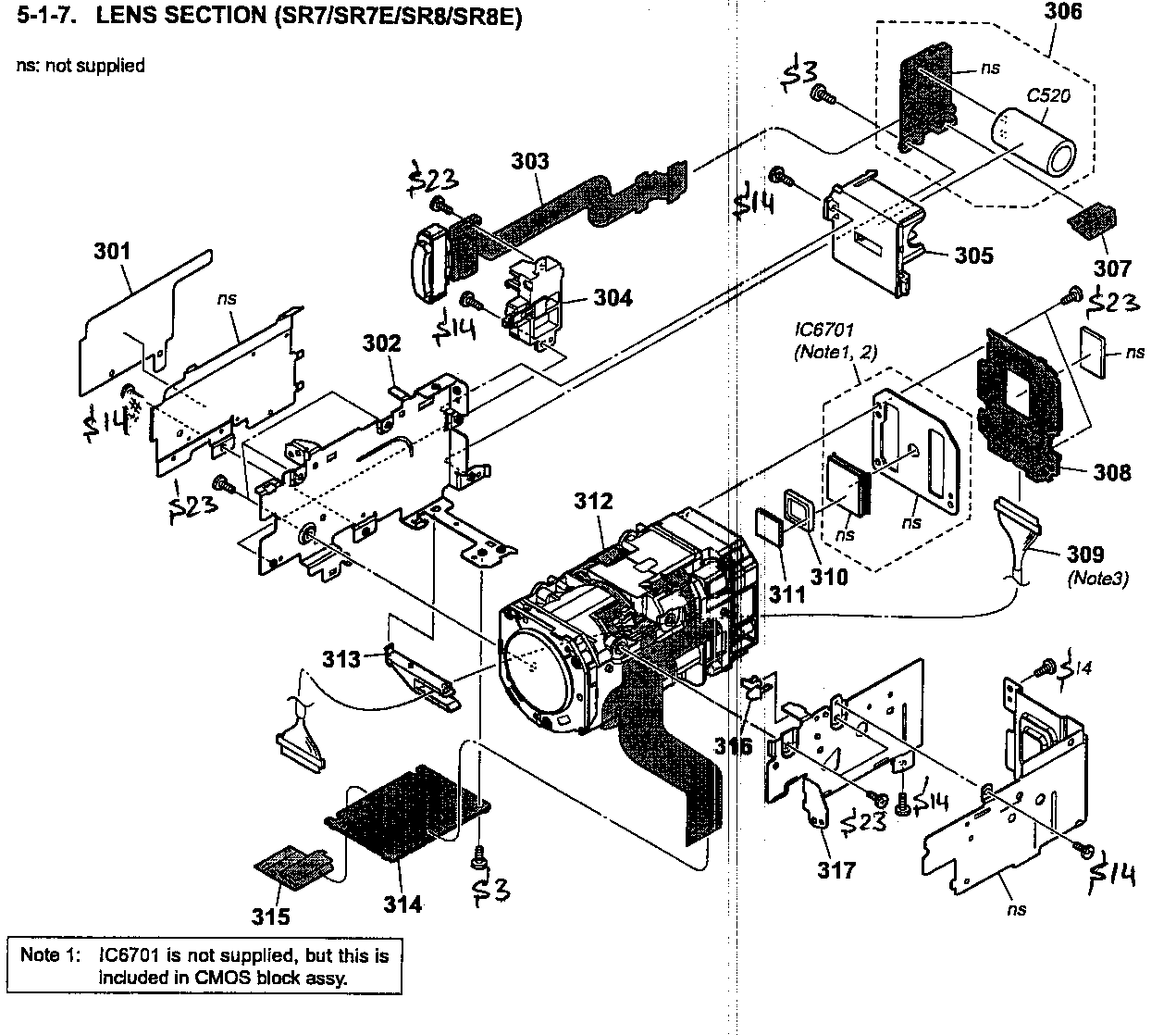 Sony HDR-SR8 lens diagram
