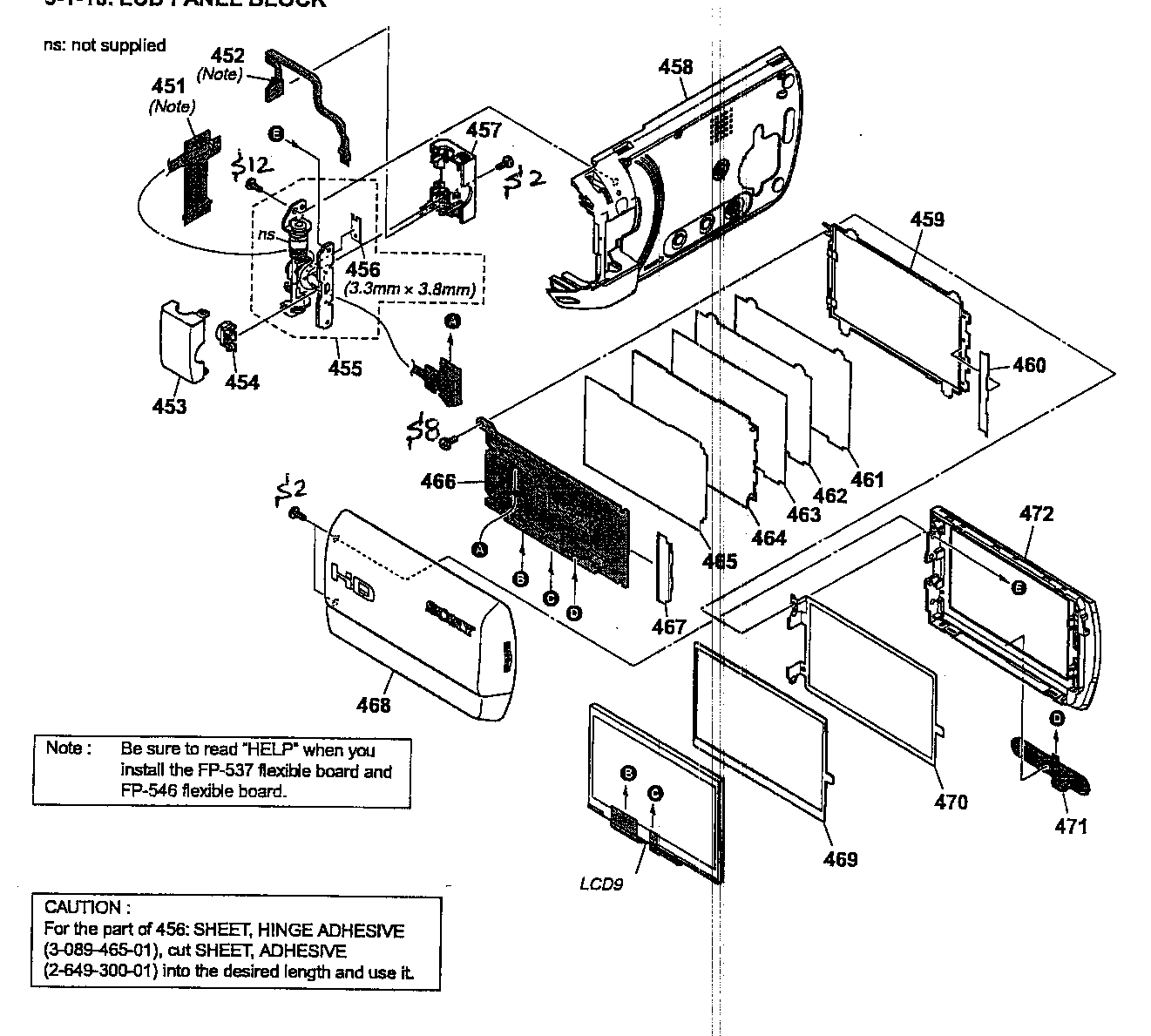 Sony HDR-SR8 lcd panel block diagram