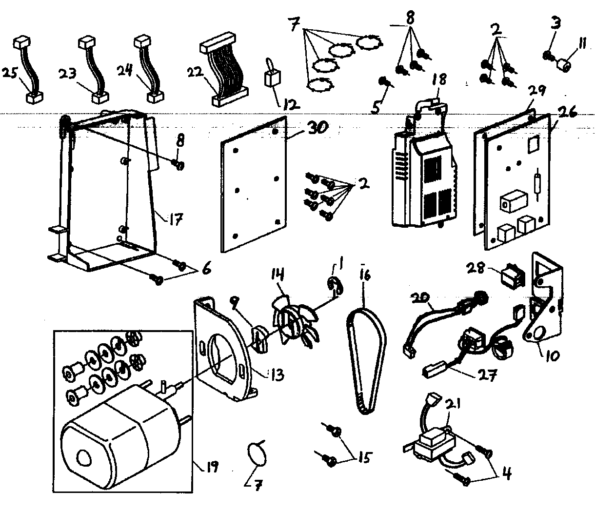 Singer 7436 pcb assy diagram