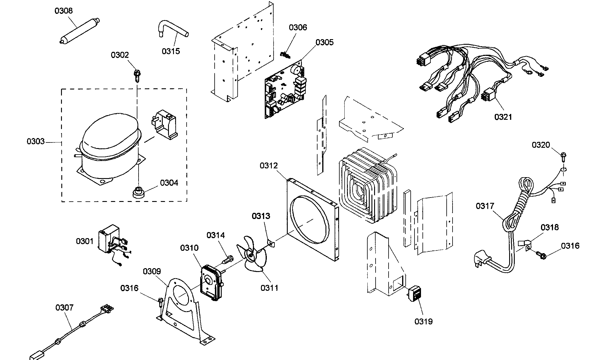 Thermador KBUIT4255E/01 compressor assy diagram