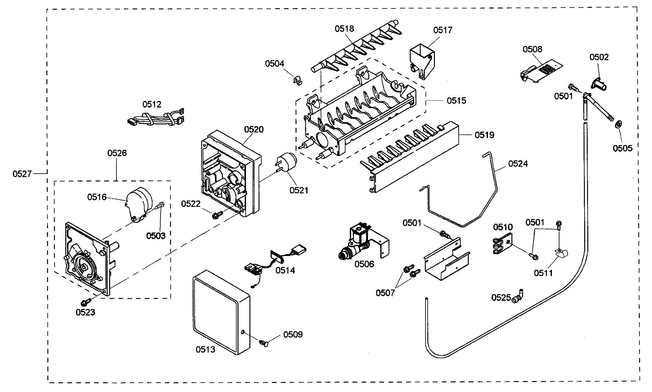 Thermador KBUIT4255E/01 ice maker diagram