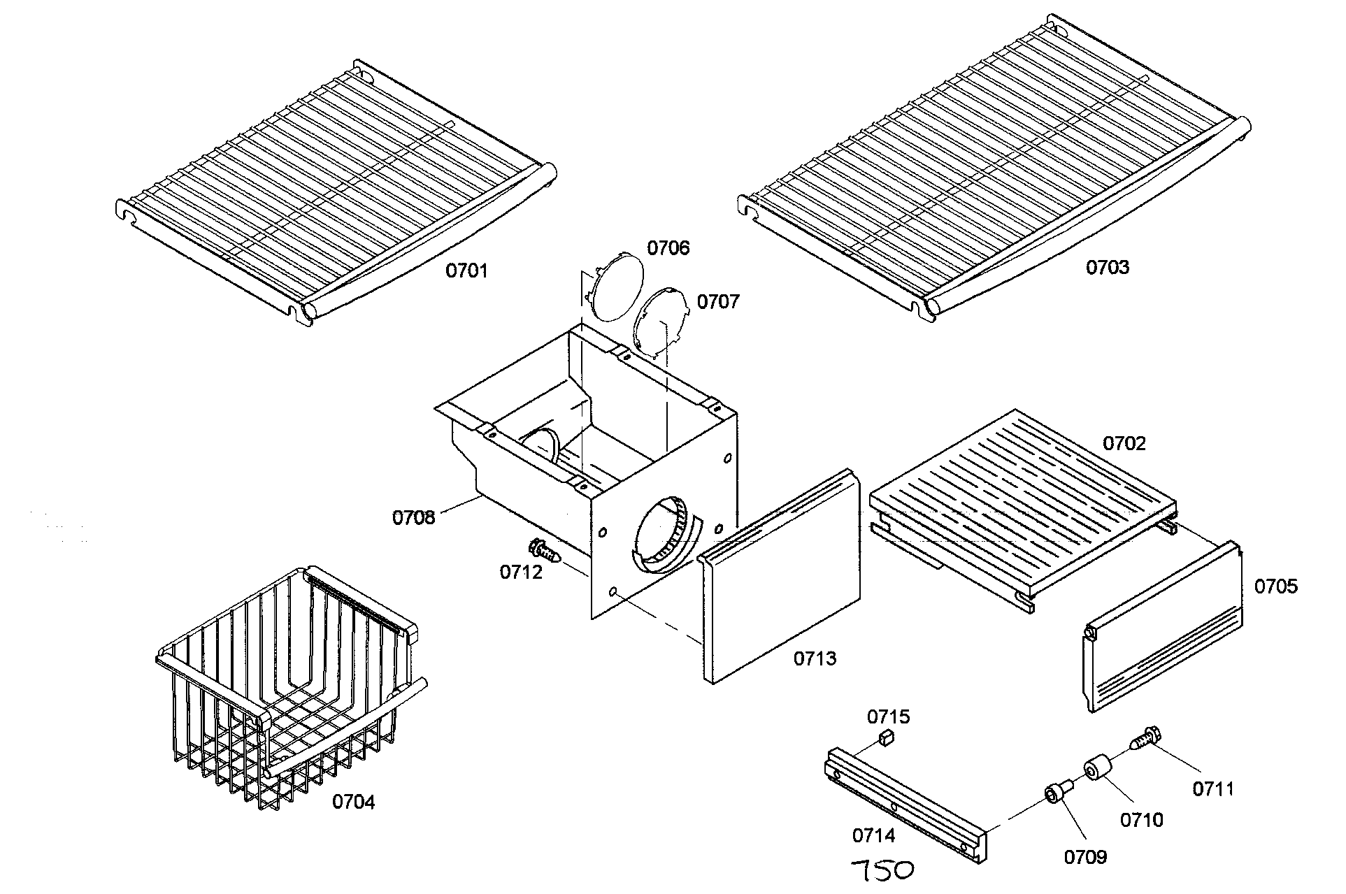 Thermador KBUIT4255E/01 shelf assy 2 diagram