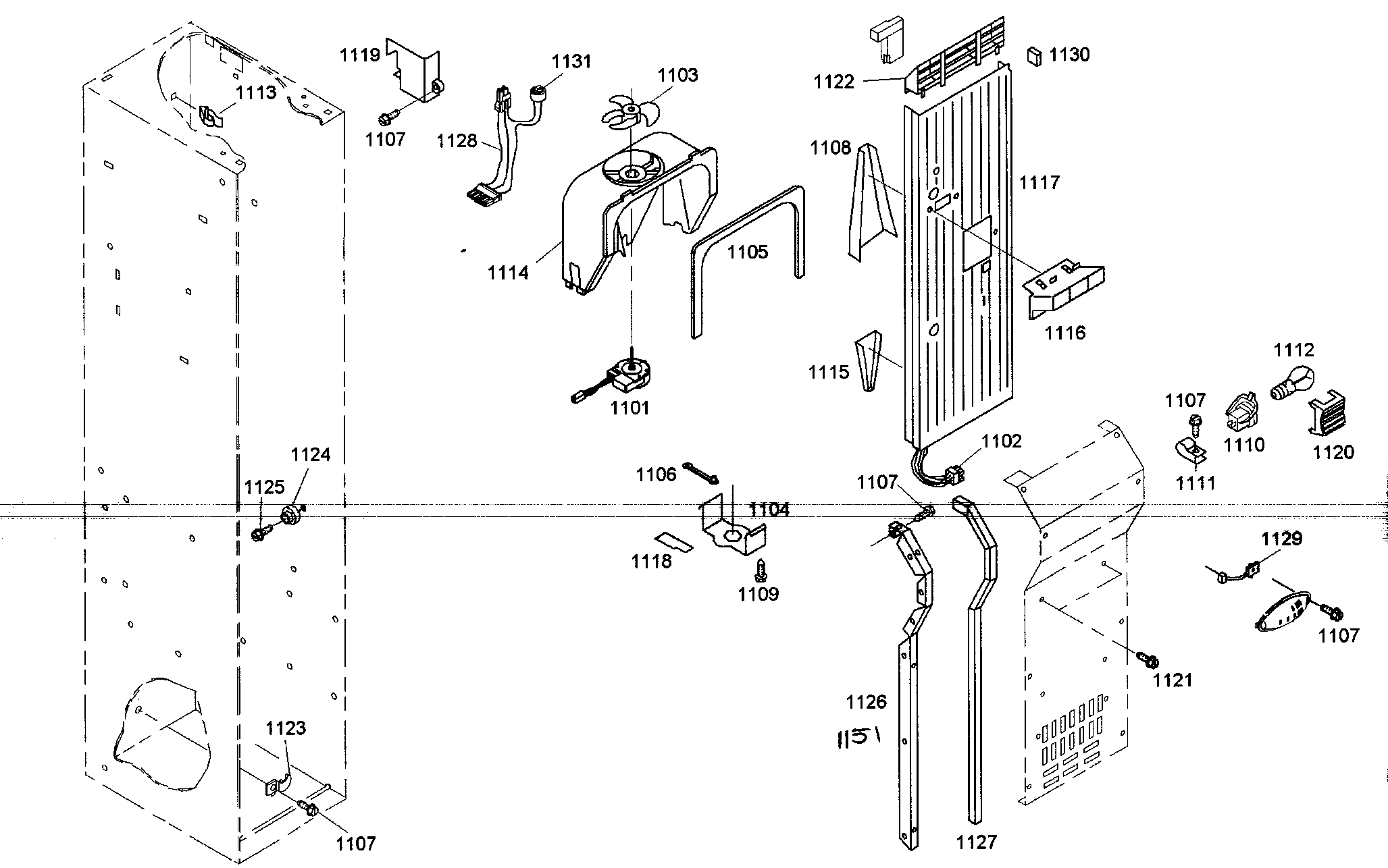 Thermador KBUIT4255E/01 duct assy diagram
