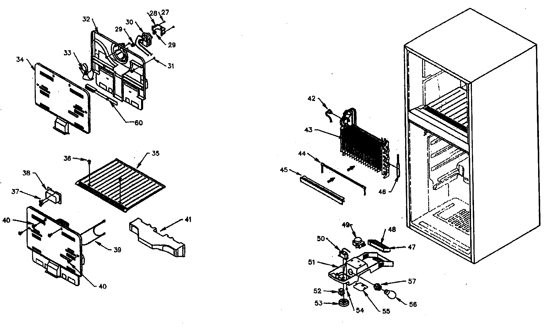 Kenmore 303075 evaporator diagram