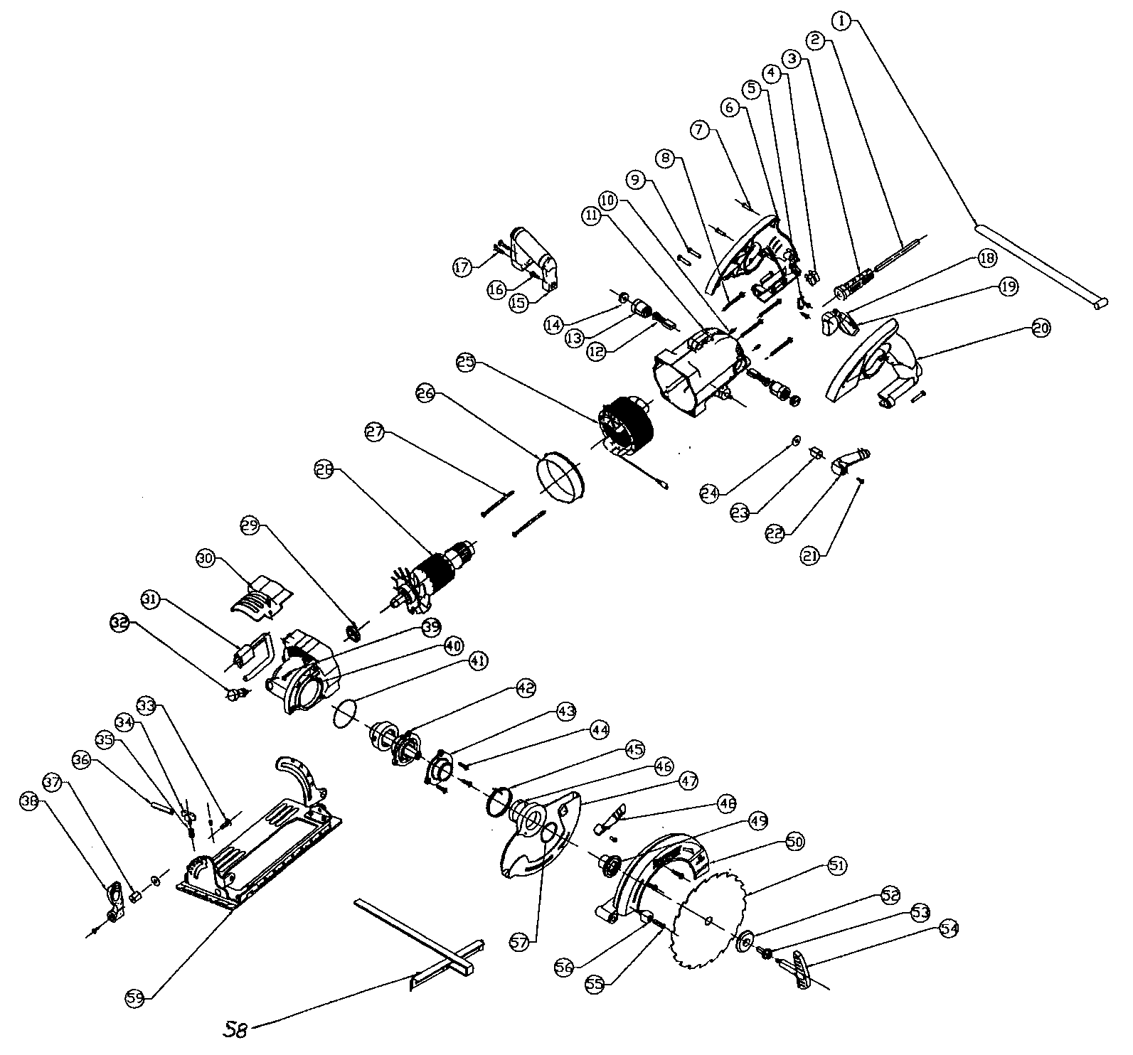 Craftsman 32028195 saw assy diagram