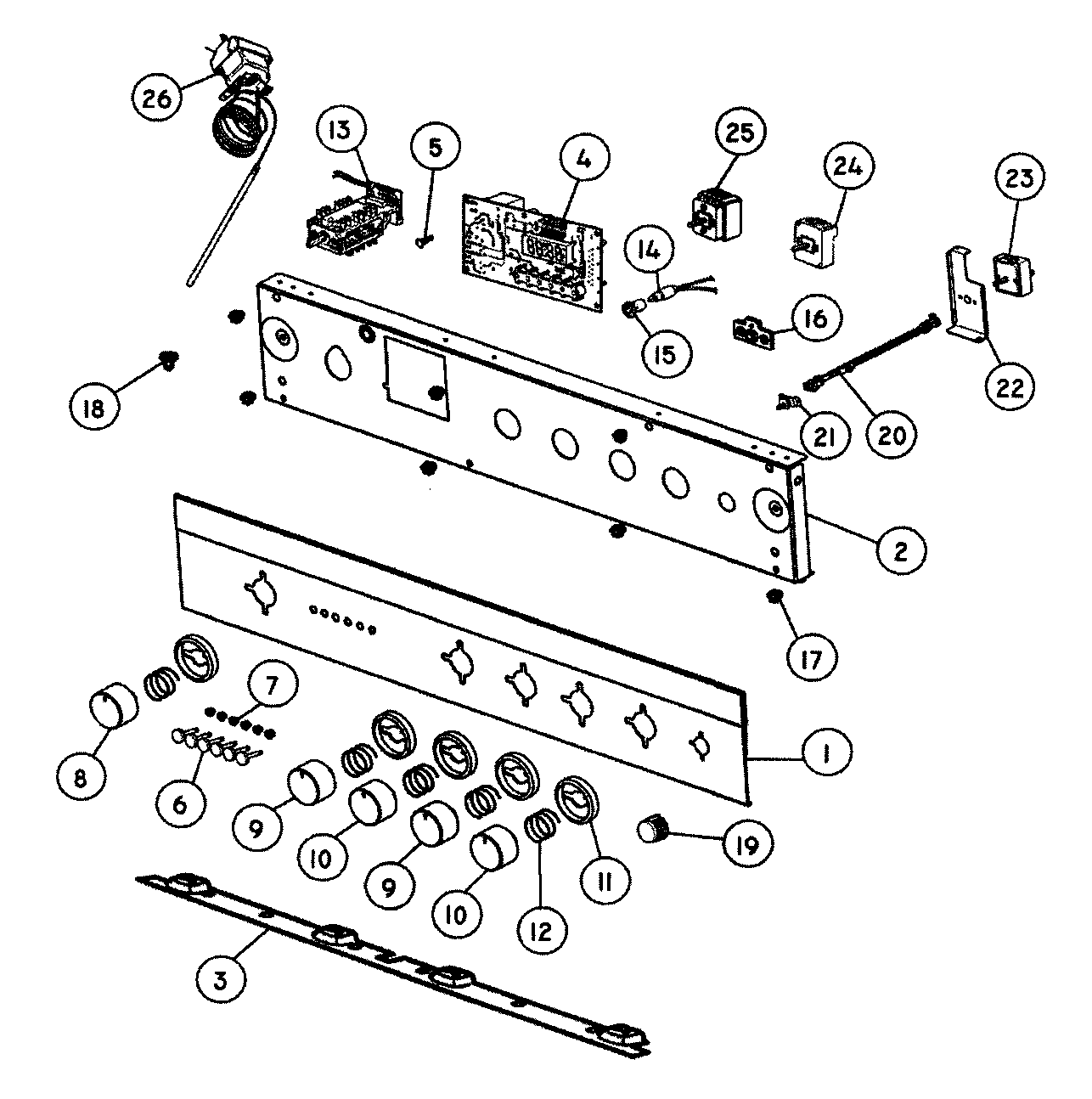 Fisher & Paykel OR24SDPWSX1-88485A control panel/components diagram