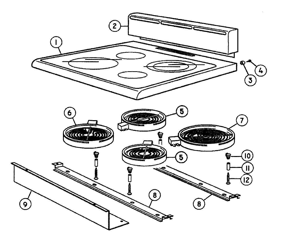 Fisher & Paykel OR24SDPWSX1-88485A hobtop assy diagram