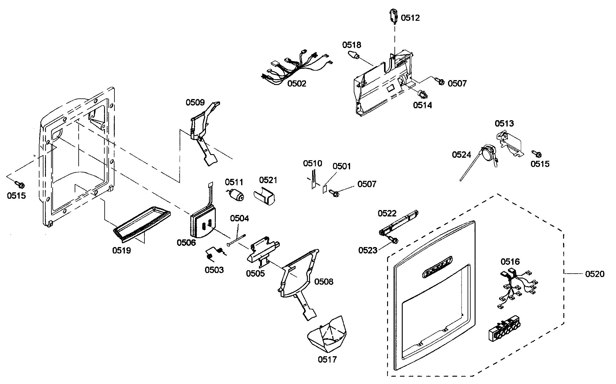 Thermador KBUDT4265E/01 front panel diagram