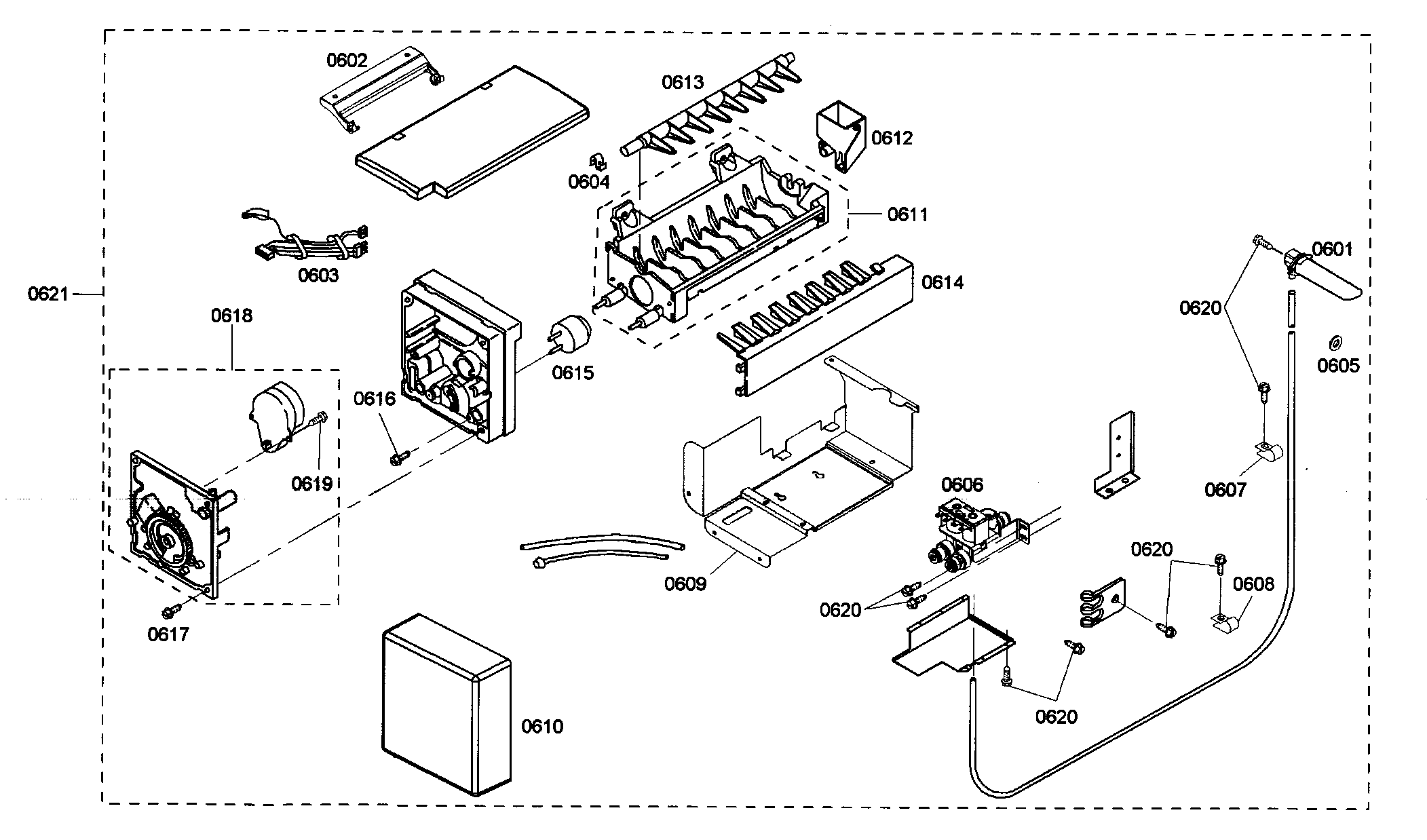 Thermador KBUDT4265E/01 ice maker 1 diagram
