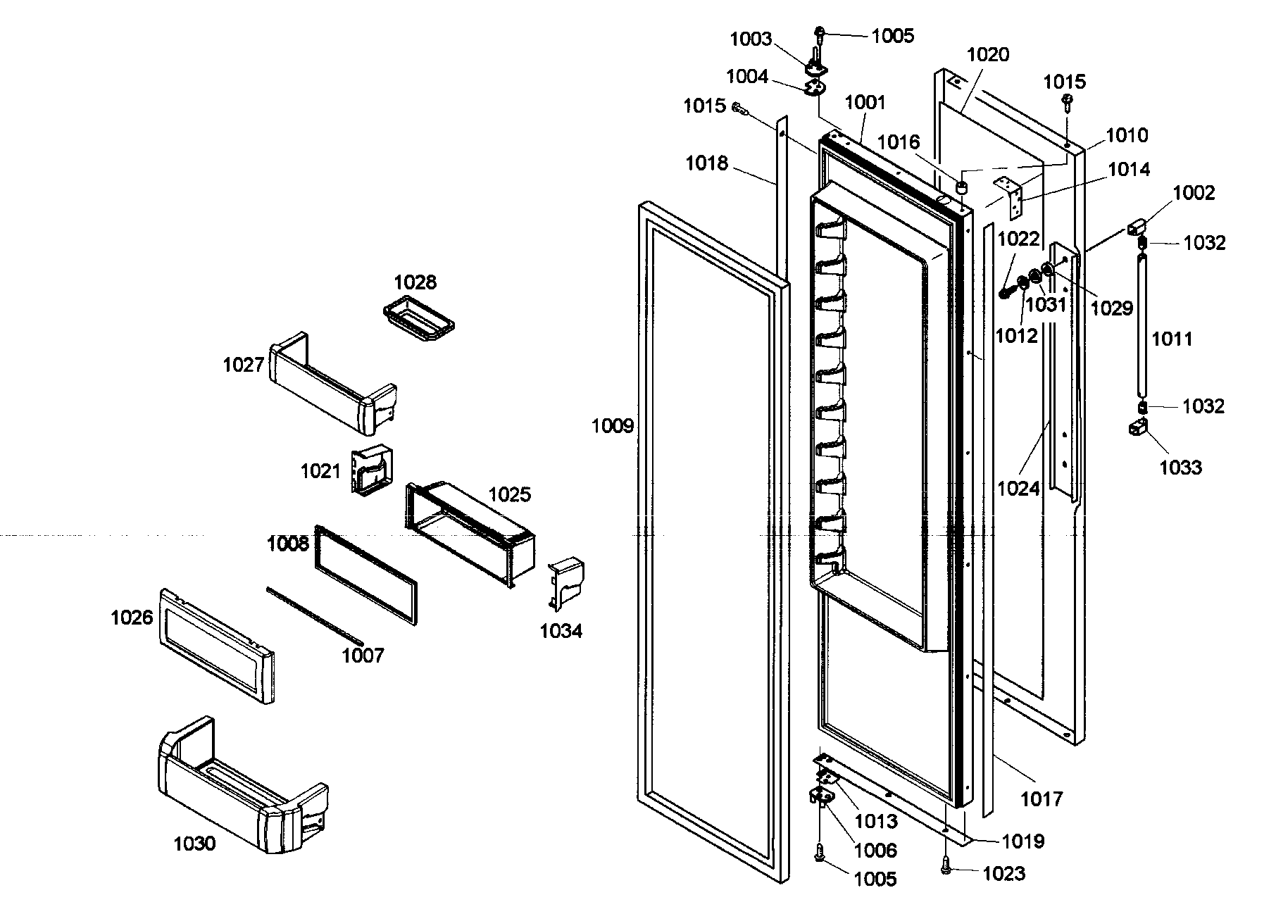 Thermador KBUDT4265E/01 refrigerator door diagram