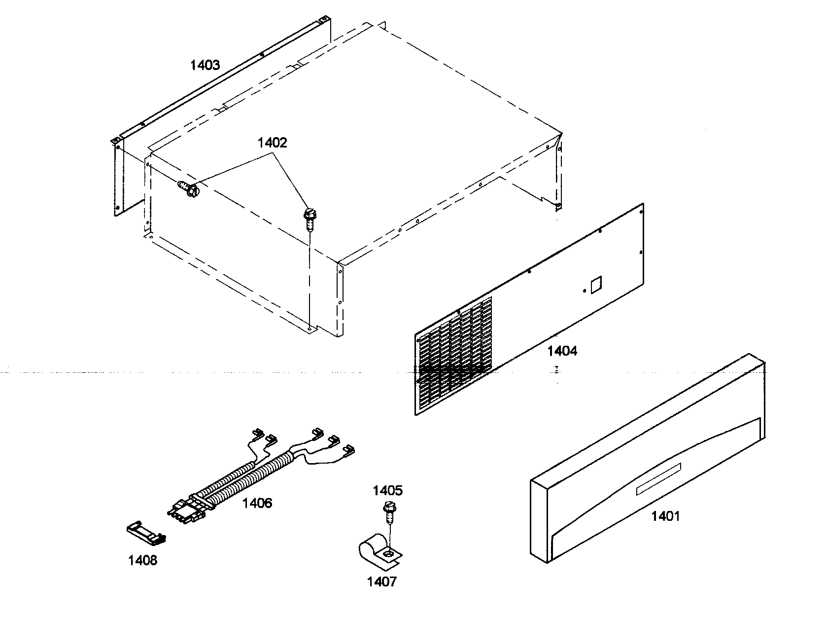 Thermador KBUDT4265E/01 top grille diagram