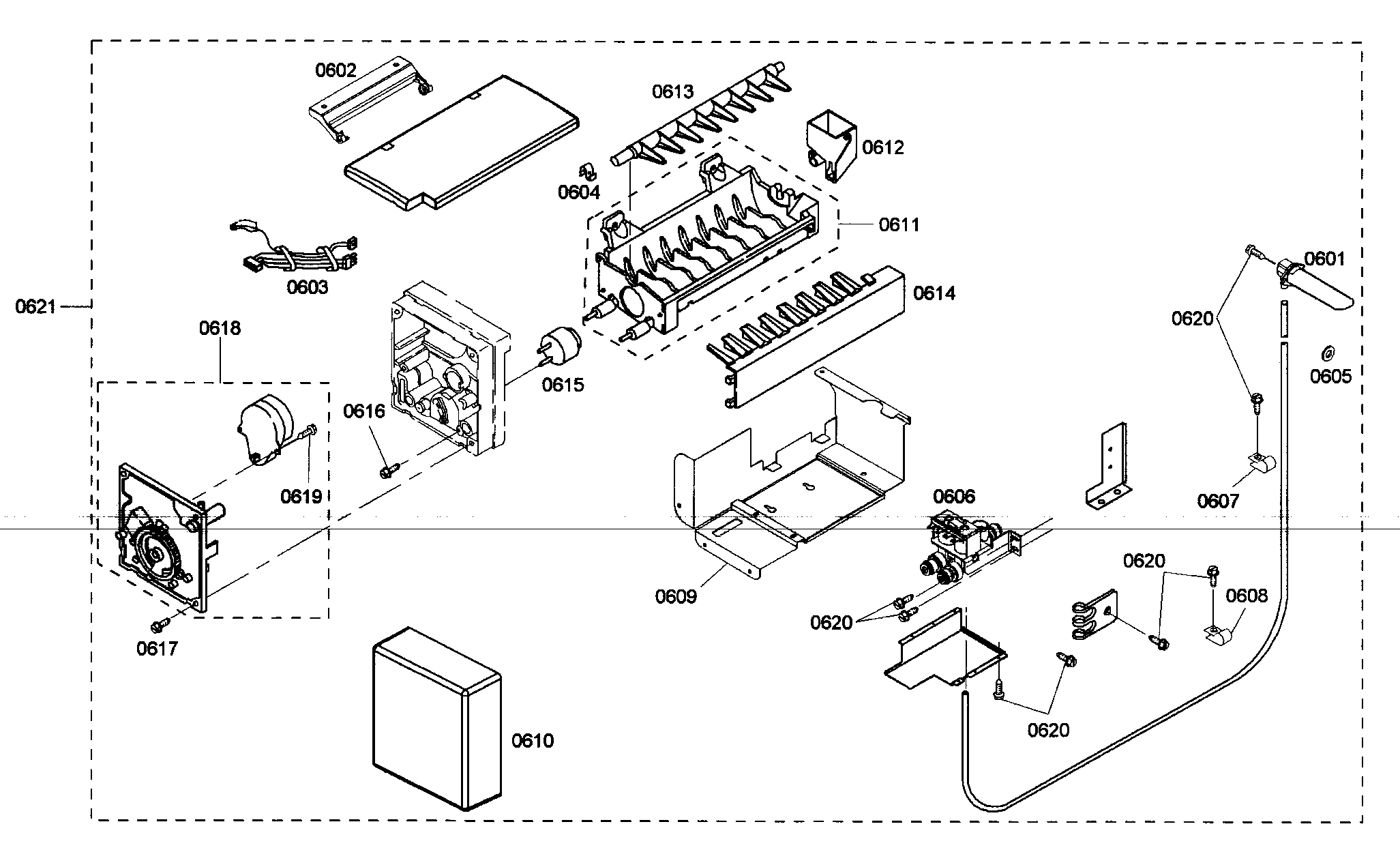 Thermador KBUDT4865E/01 ice maker diagram