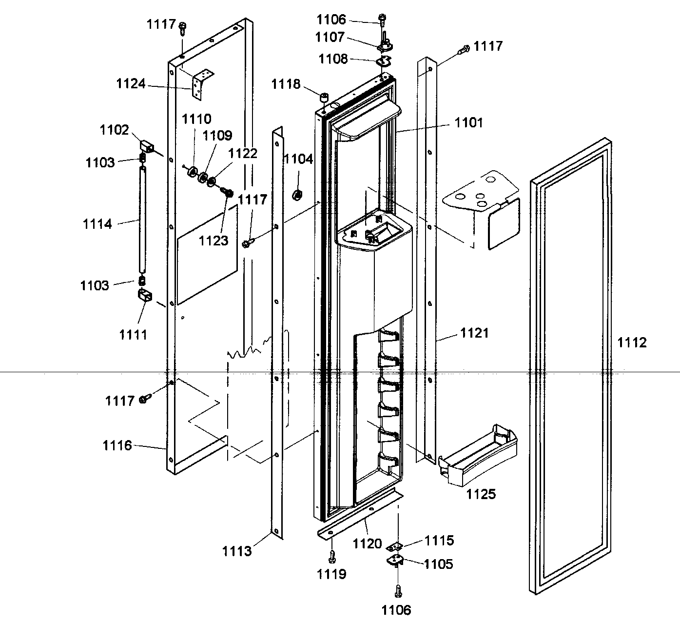 Thermador KBUDT4865E/01 door assy 2 diagram
