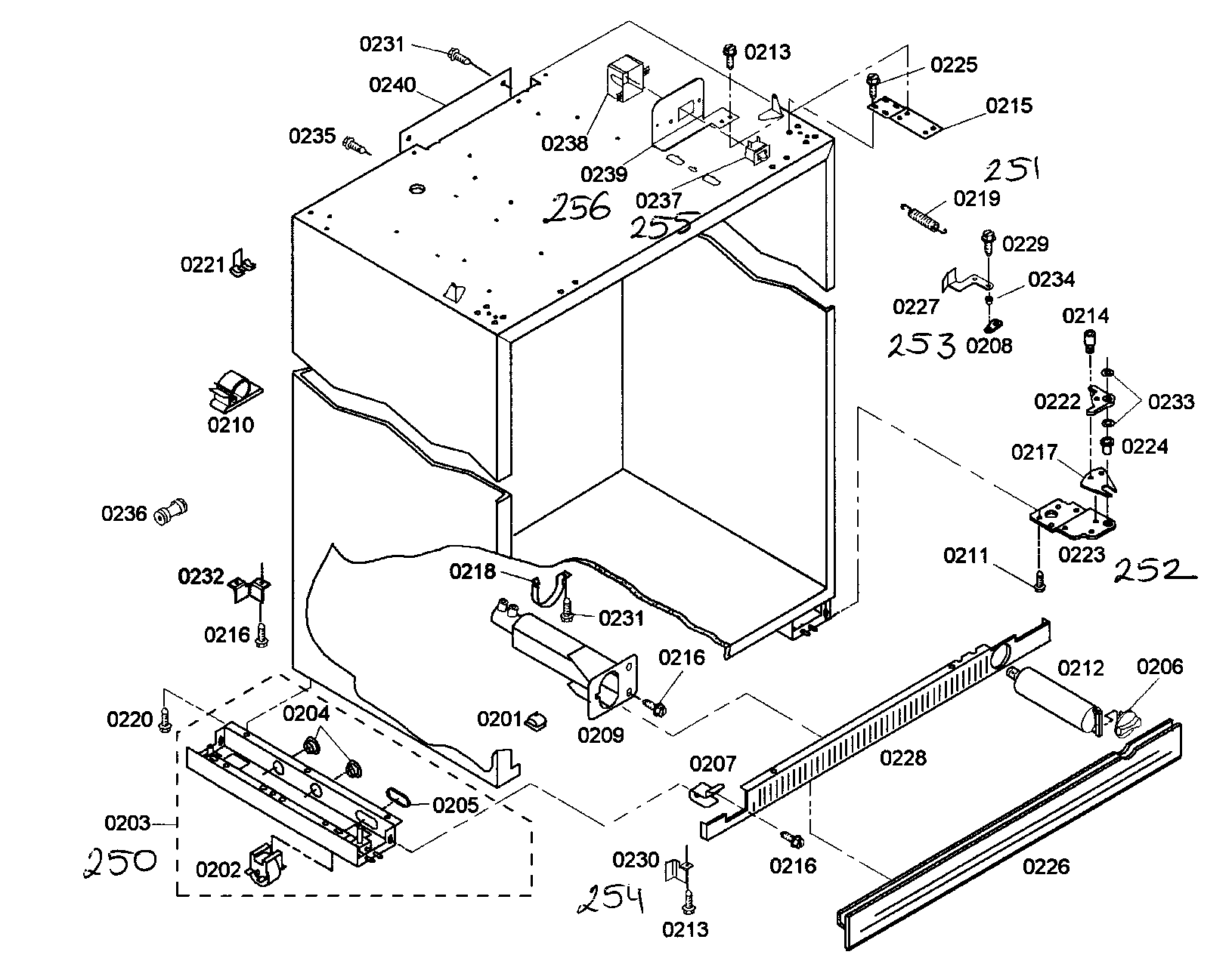 Thermador KBUDT4875E/01 cabinet parts diagram