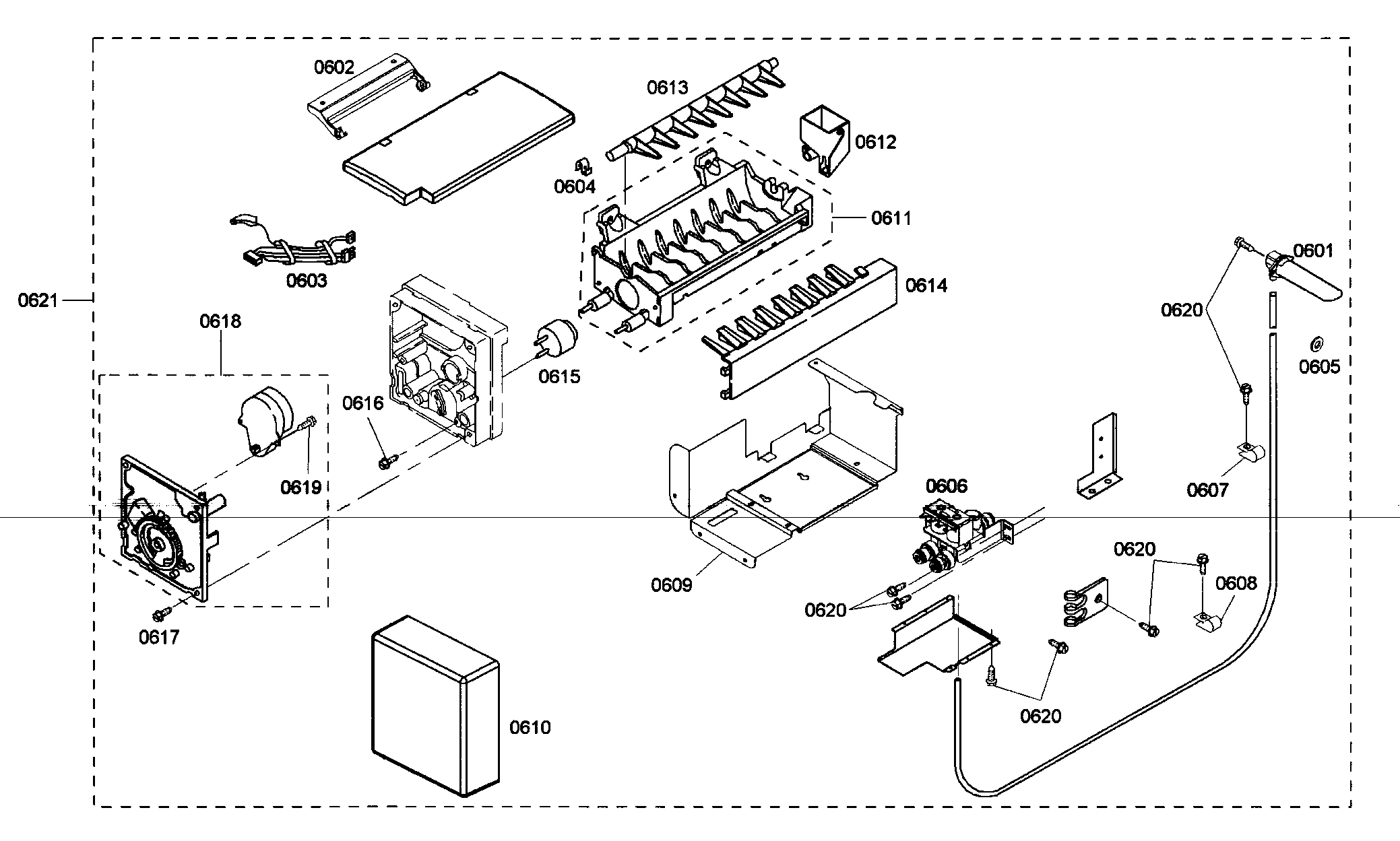 Thermador KBUDT4875E/01 ice maker diagram