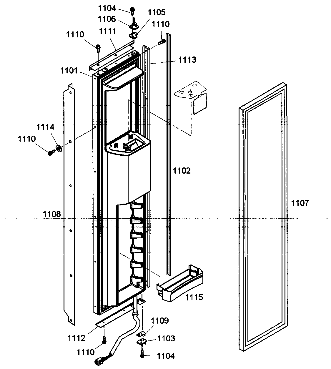 Thermador KBUDT4875E/01 door assy 2 diagram